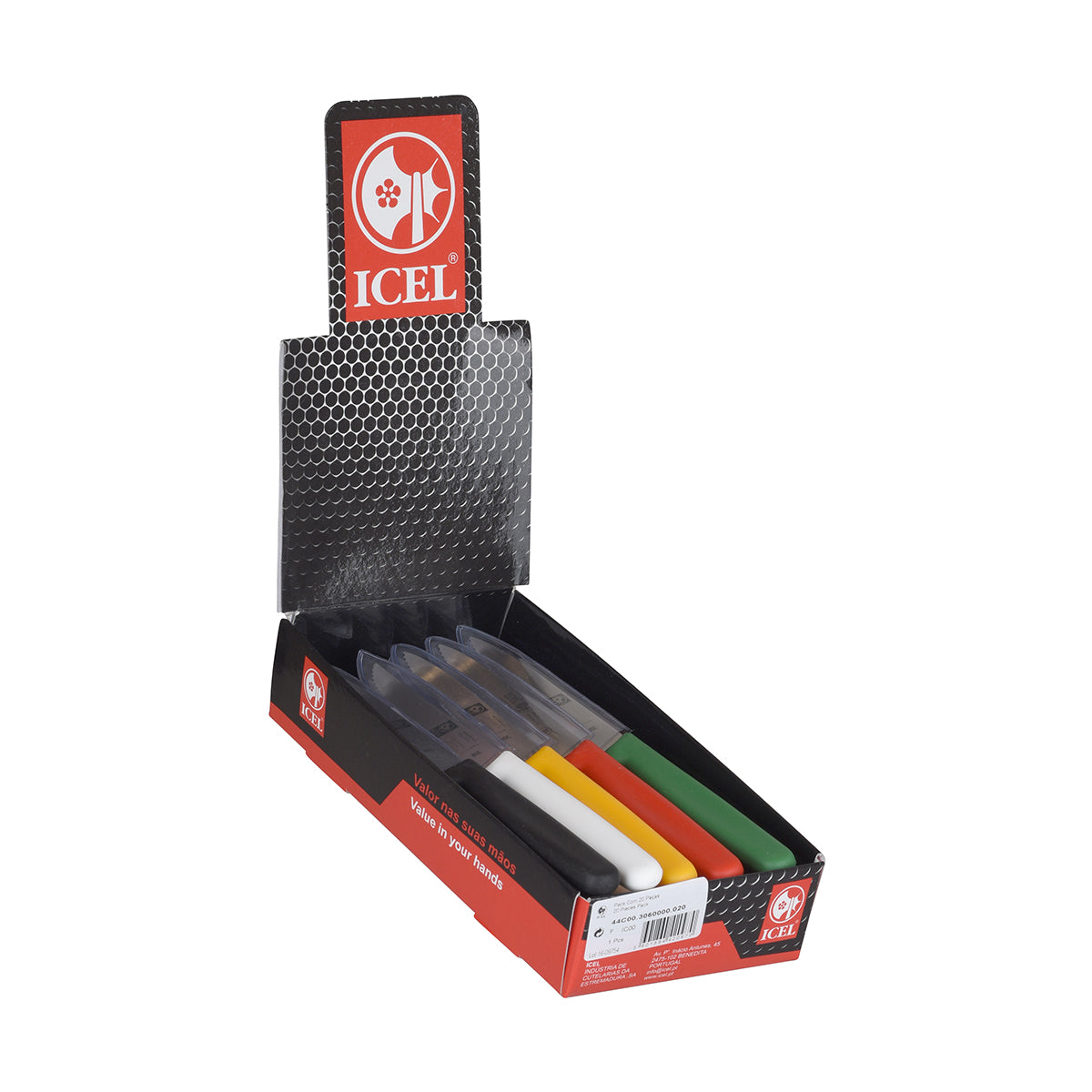 ICEL Serrated Paring Knife - 20pcs (100mm - Assorted Colours)