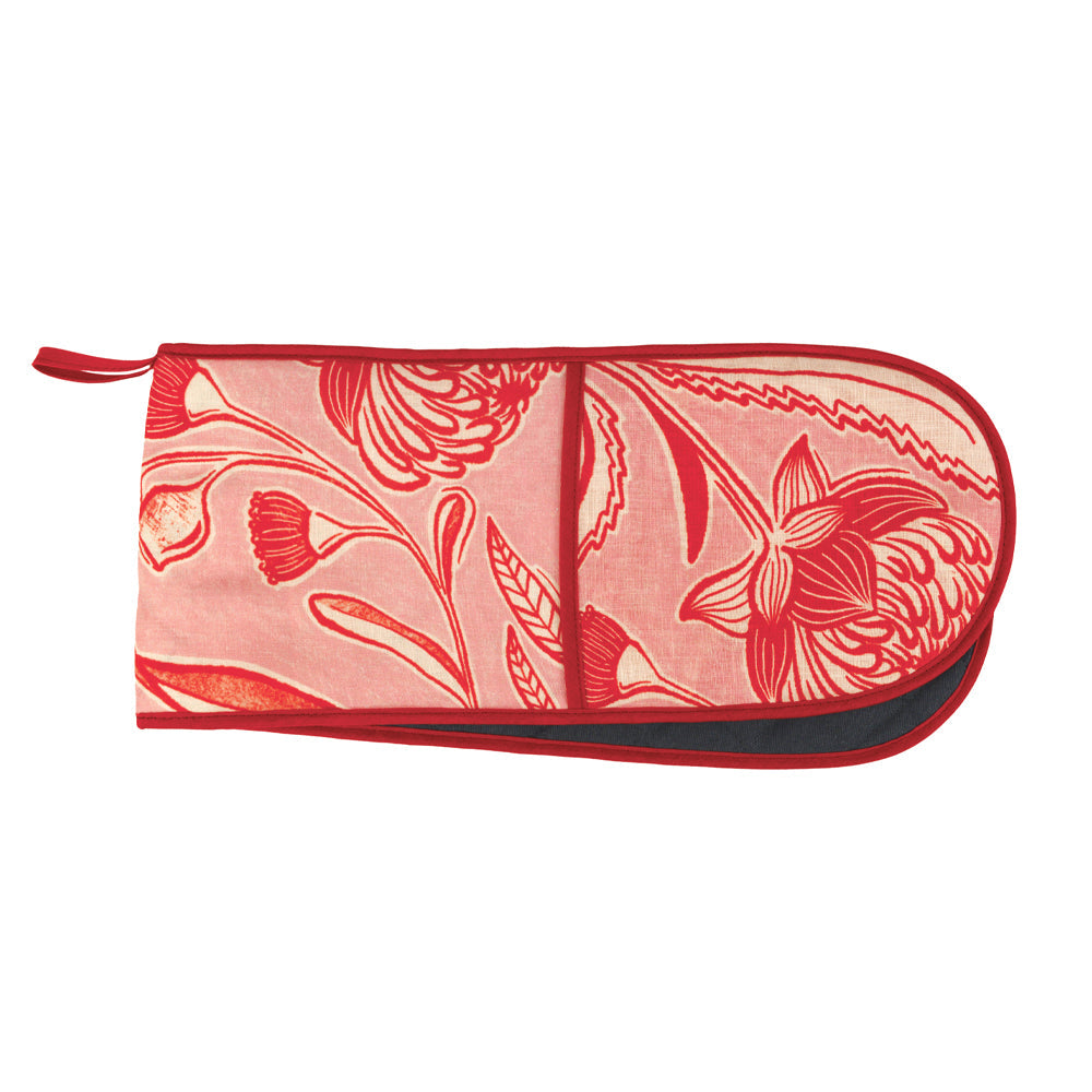 Annabel Trends Linen Double Oven Mitt Trailing Natives