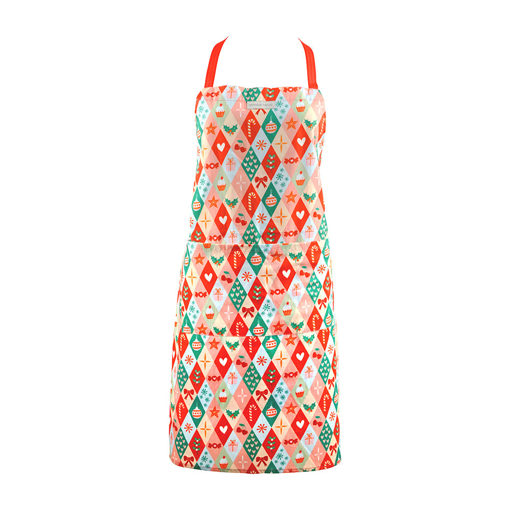 Annabel Trends Cotton Apron Christmas Harlequin