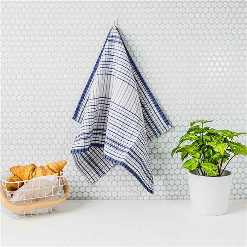 Essentials Collection Super Soaker Tea Towel Blue Cotton 450x760mm