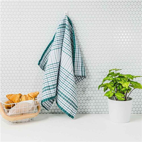 Essentials Collection Super Soaker Tea Towel Green Cotton 450x760mm