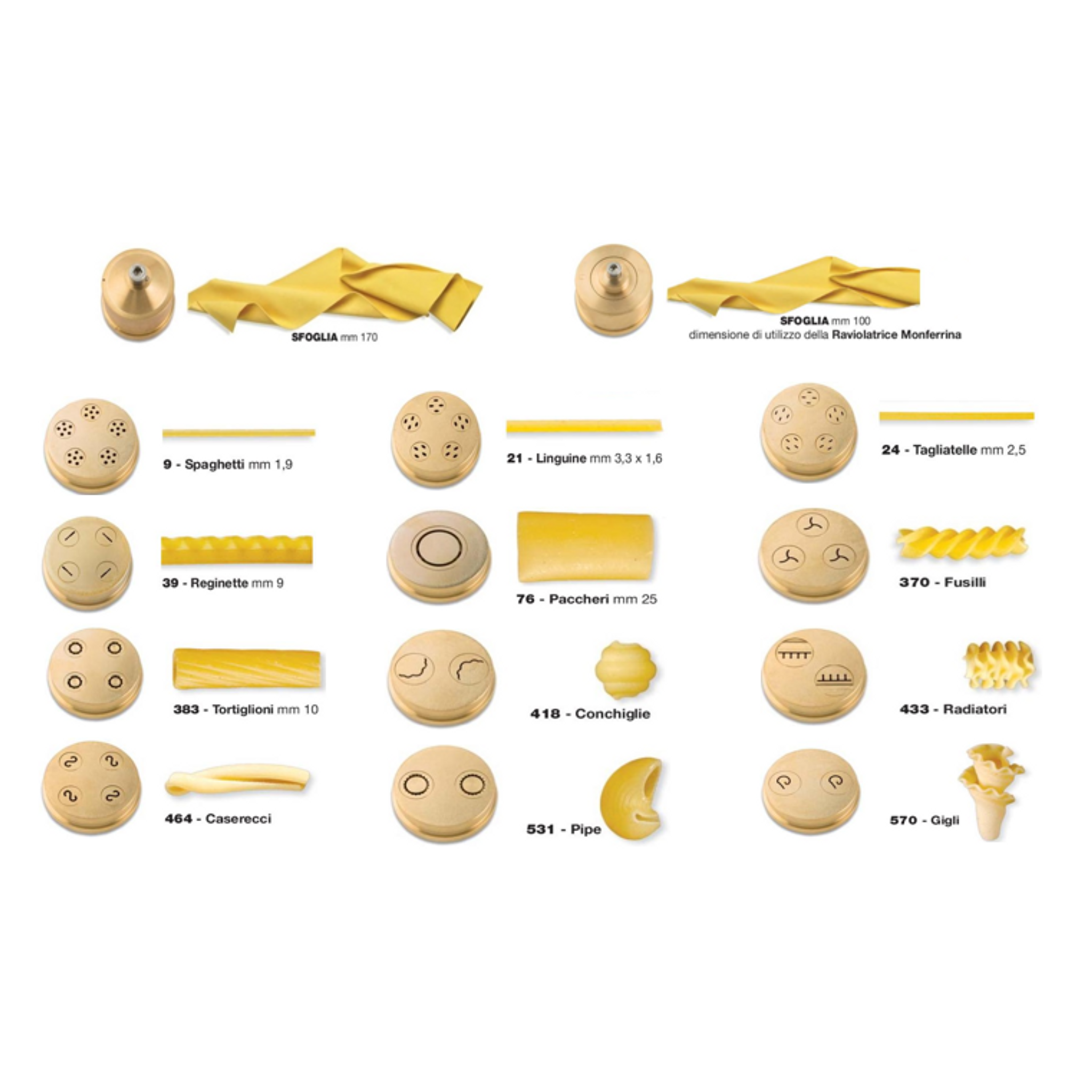 Imperia Chef-in-casa Brass Die Tortiglioni 10mm (383)