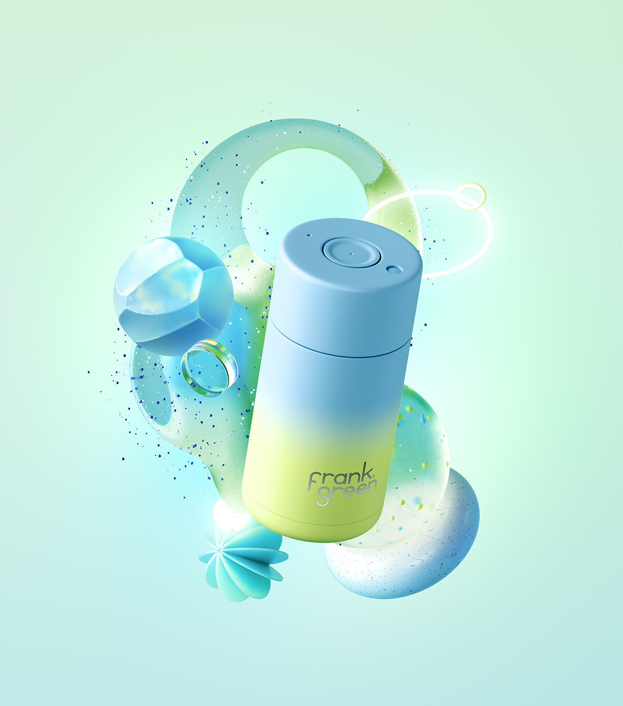 Frank Green 12oz Ceramic Cup Gradient Sky Blue/Pistachio