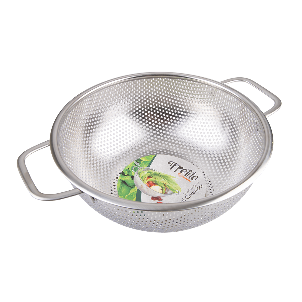 Appetito Stainless Steel Perforated Colander 22.5cm