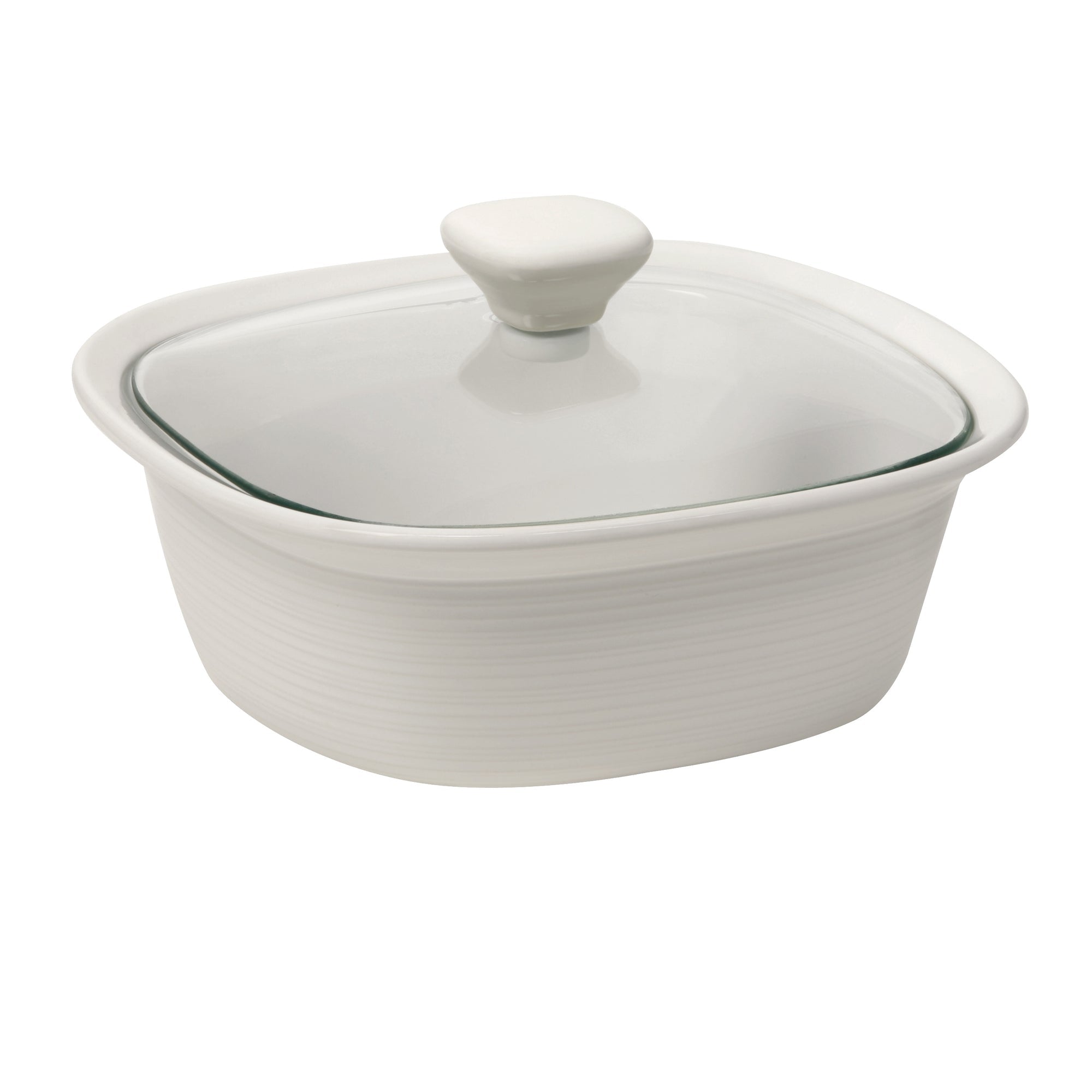 Corningware Etch White Square Casserole Dish with Lid (1.4L)