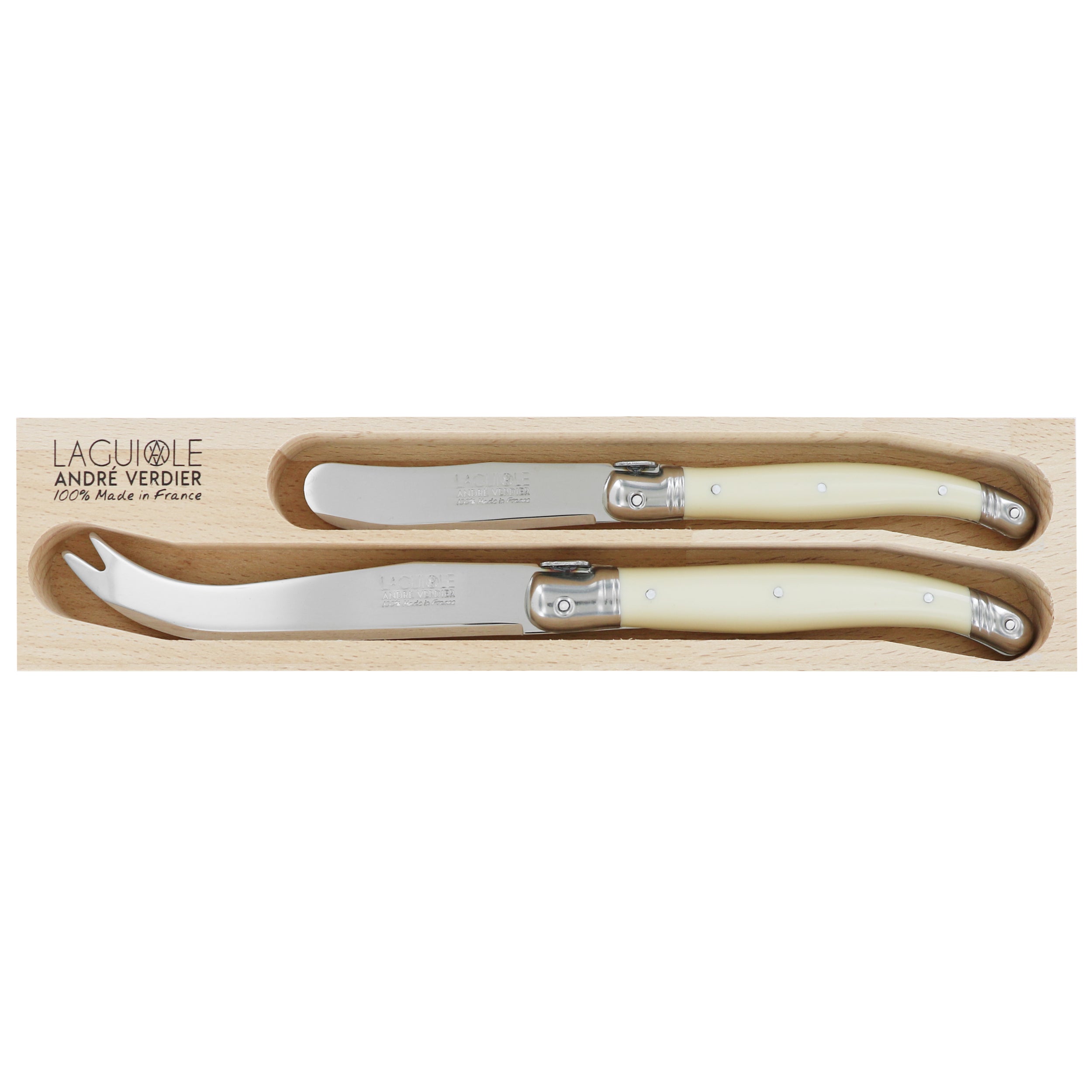 Laguiole André Verdier Cheese Set 2 Piece - Ivory