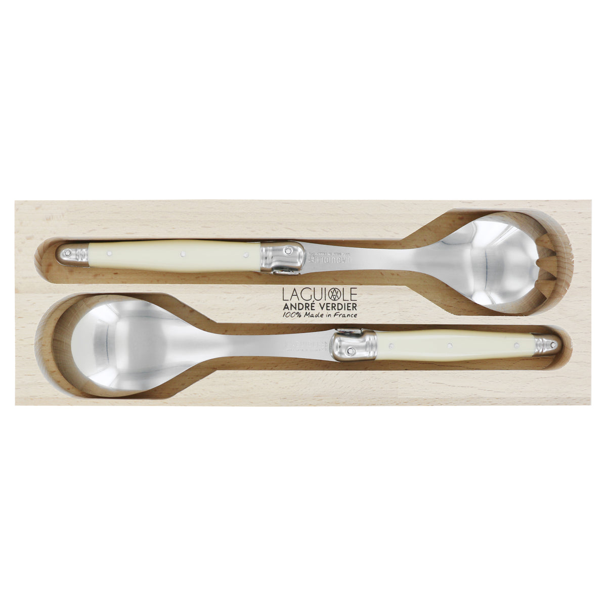 Laguiole André Verdier Débutant Ivory Salad Set 2 Piece