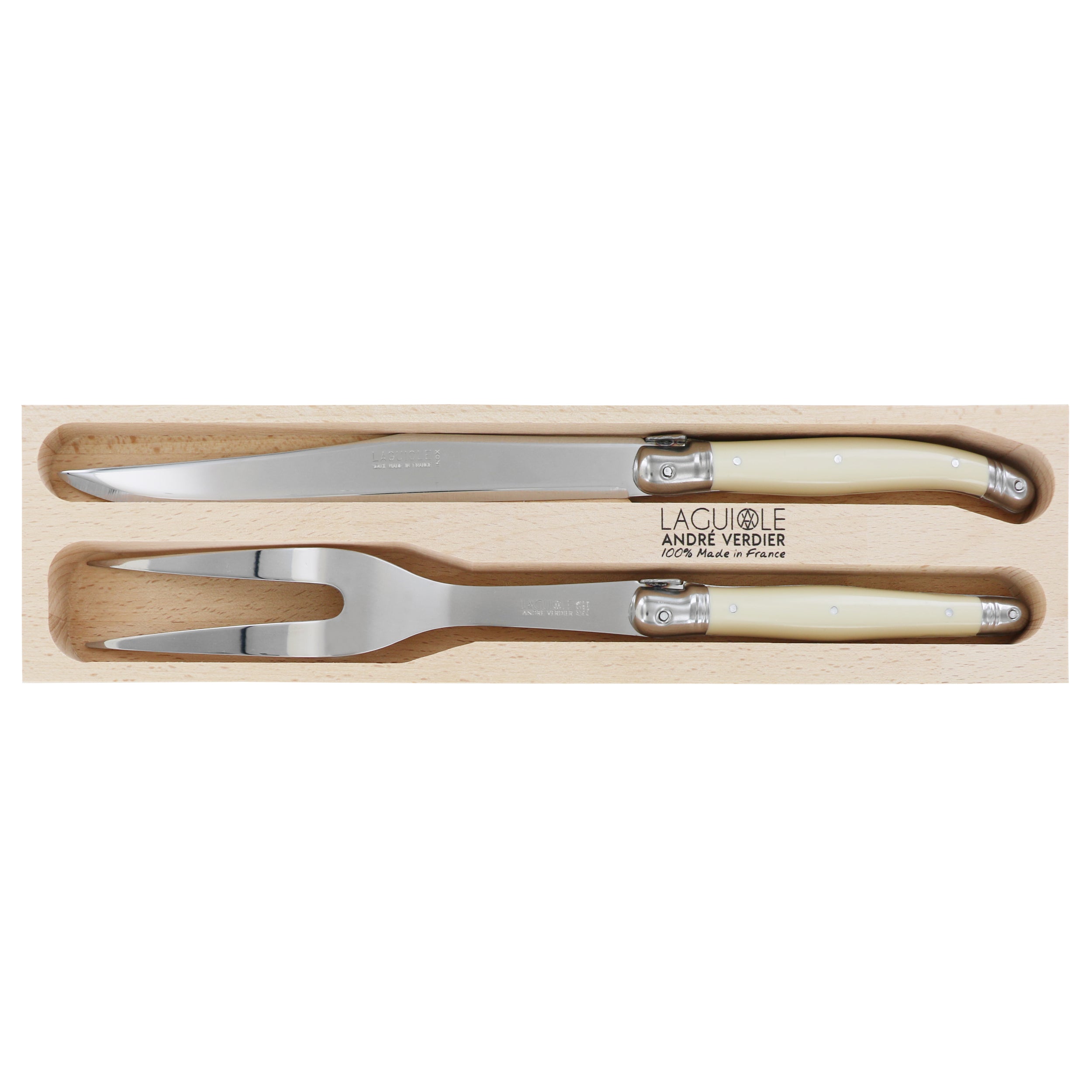 Laguiole André Verdier Carving Set 2 Piece - Ivory