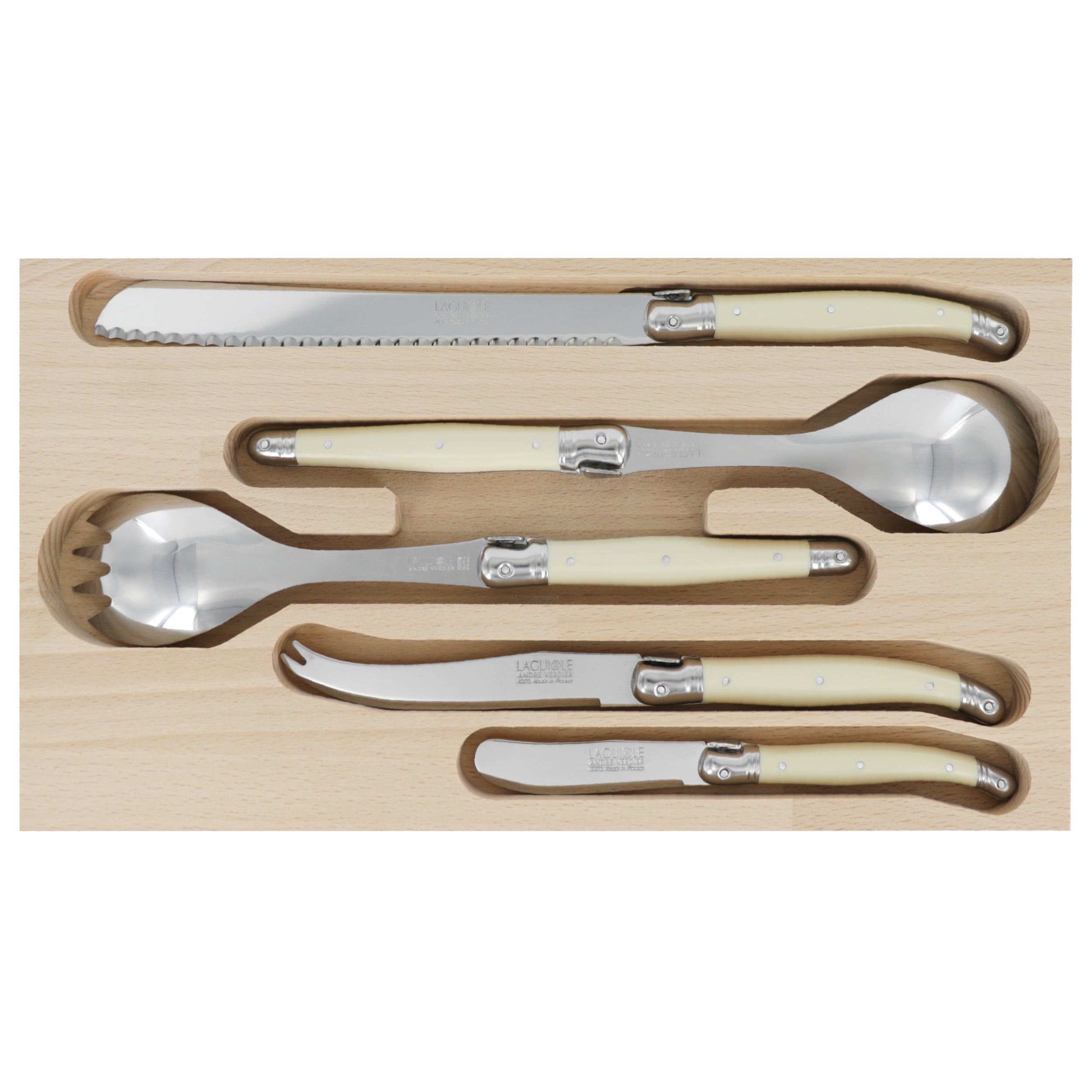 Laguiole André Verdier Host Set 5 Piece - Ivory