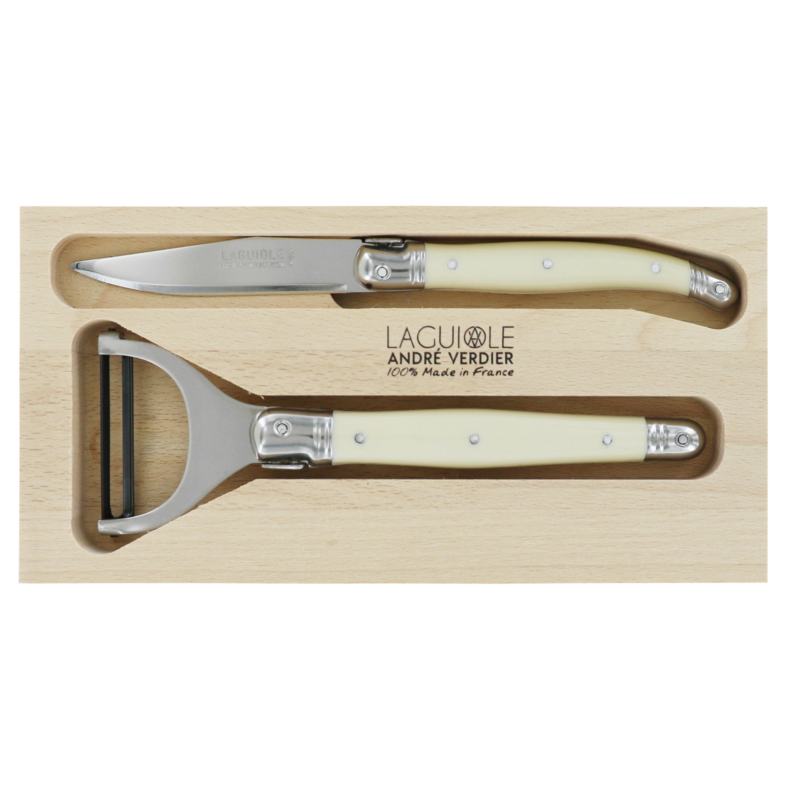 Laguiole André Verdier Preparation Set 2 Piece - Ivory