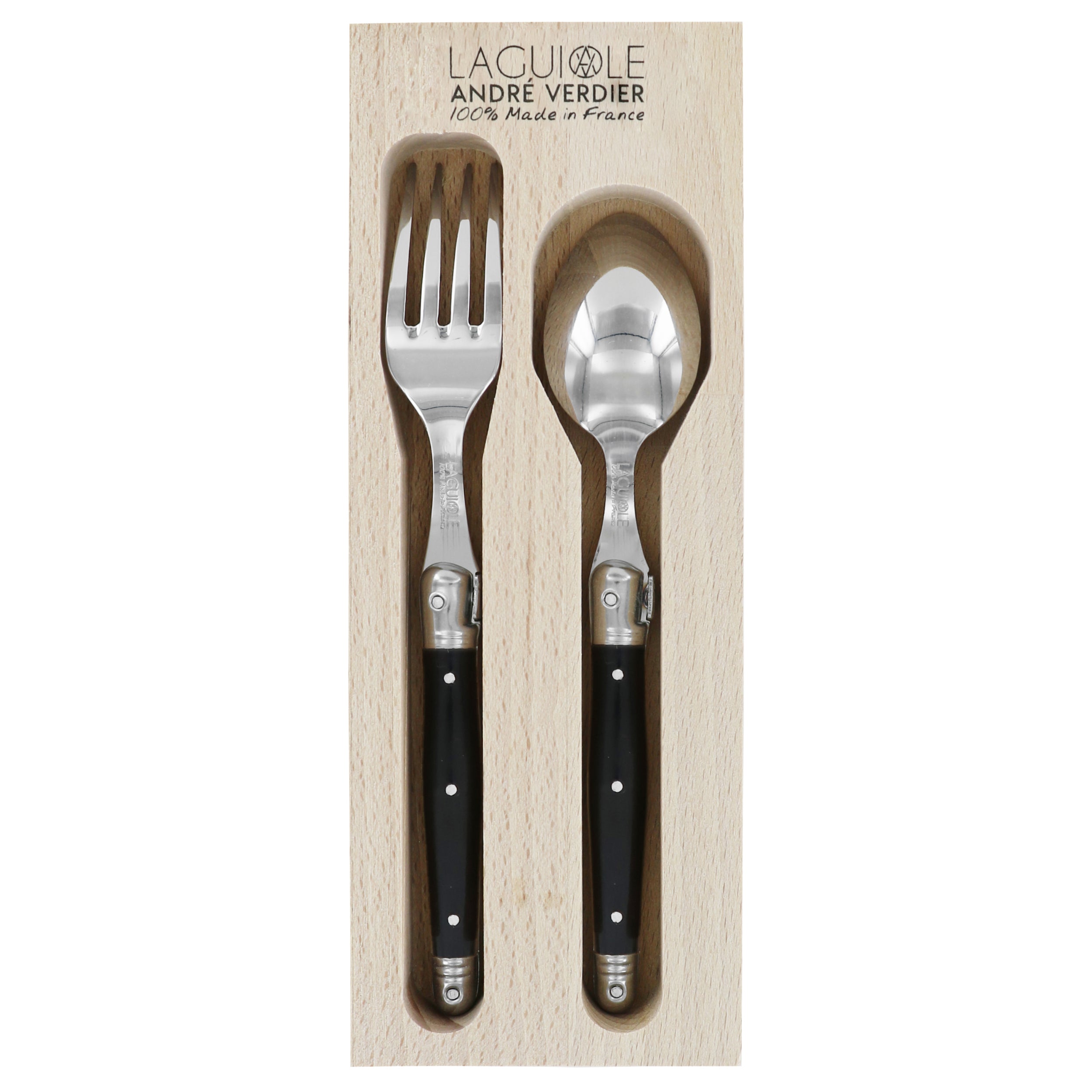 Laguiole André Verdier Kids Set 2 Piece - Black