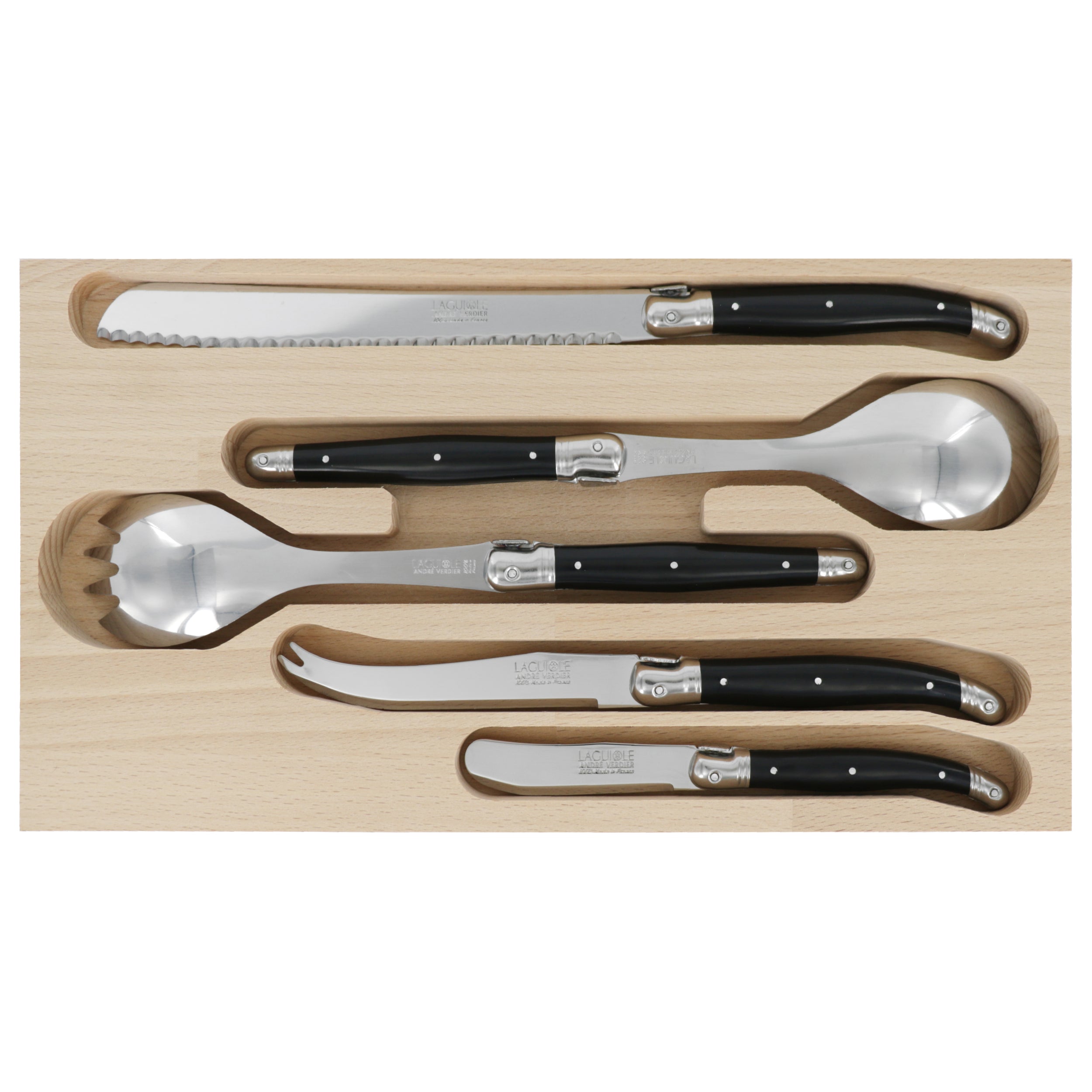 Laguiole André Verdier Host Set 5 Piece - Black