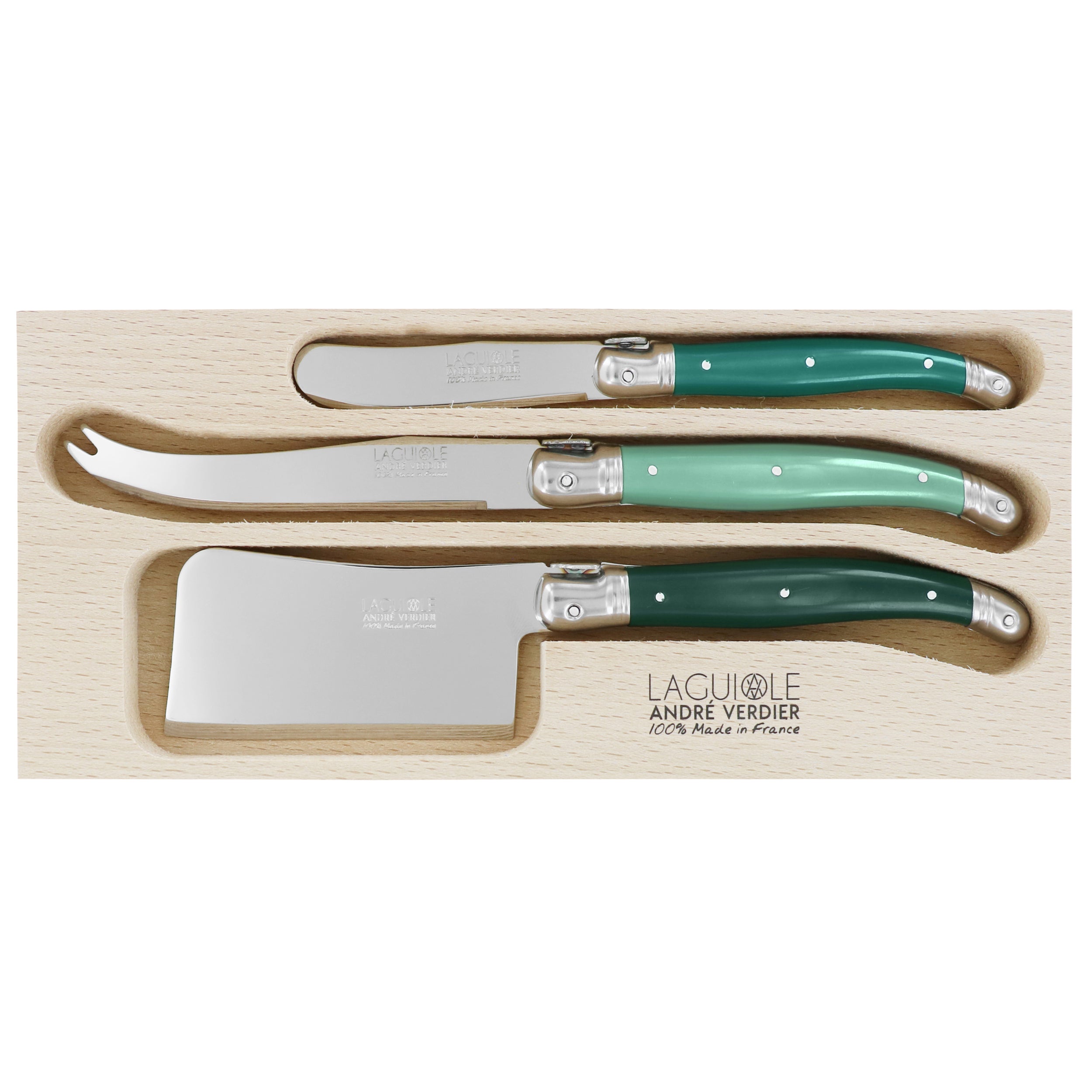 Laguiole André Verdier Cheese Knife Set 3 Piece - Assorted