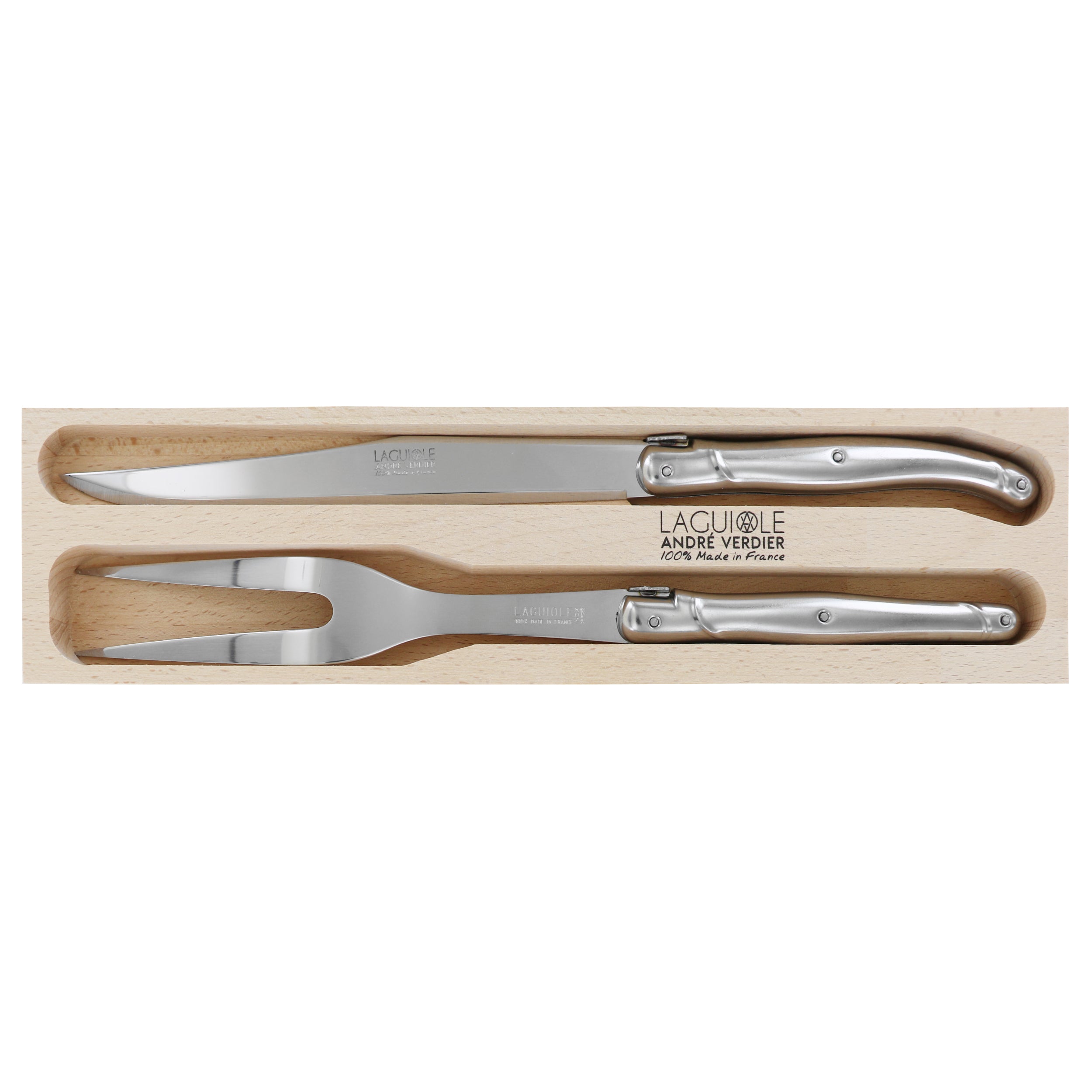 Laguiole André Verdier Stainless Steel Carving Set 2 Piece