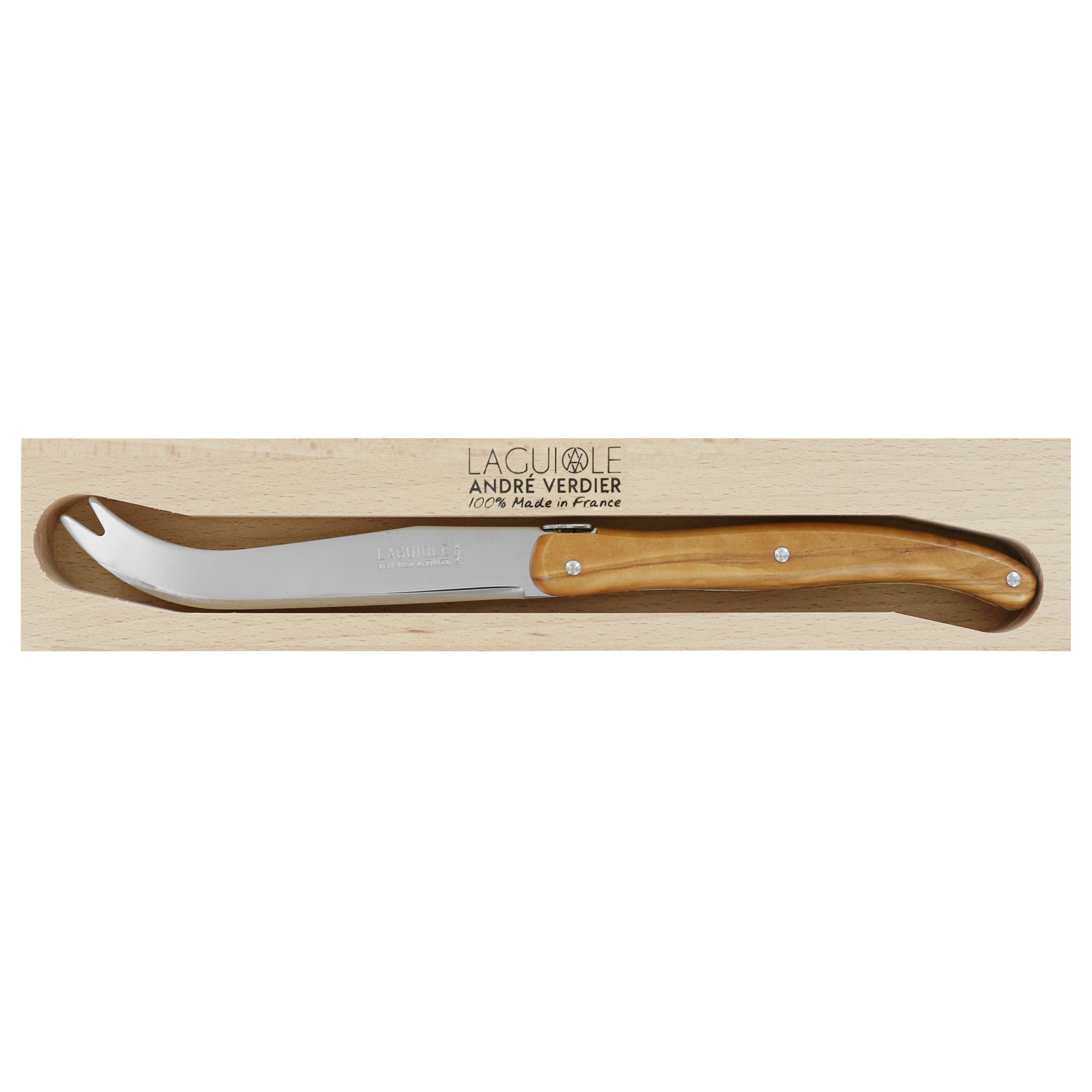 Laguiole André Verdier Large Cheese Knife - Olive Wood