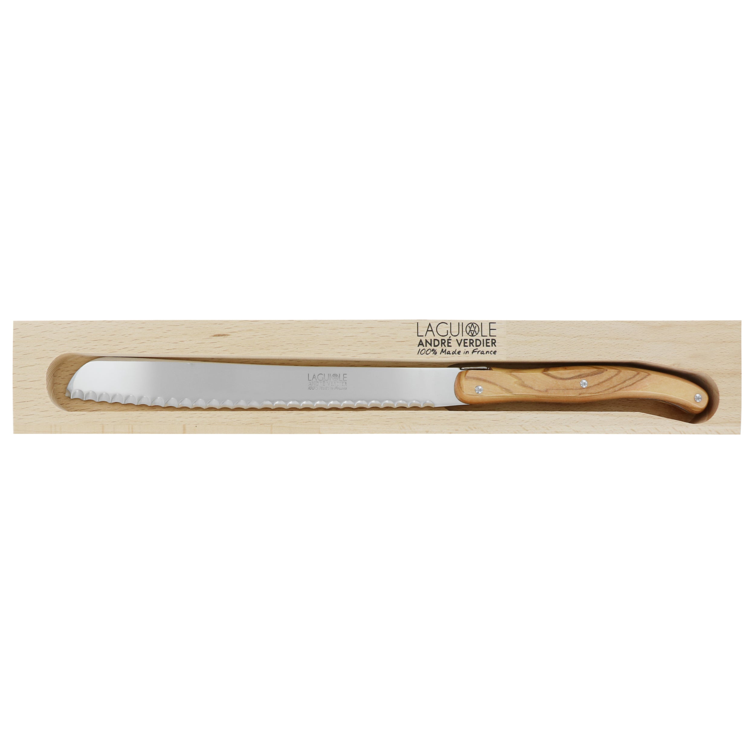 Laguiole André Verdier Bread Knife - Olive Wood