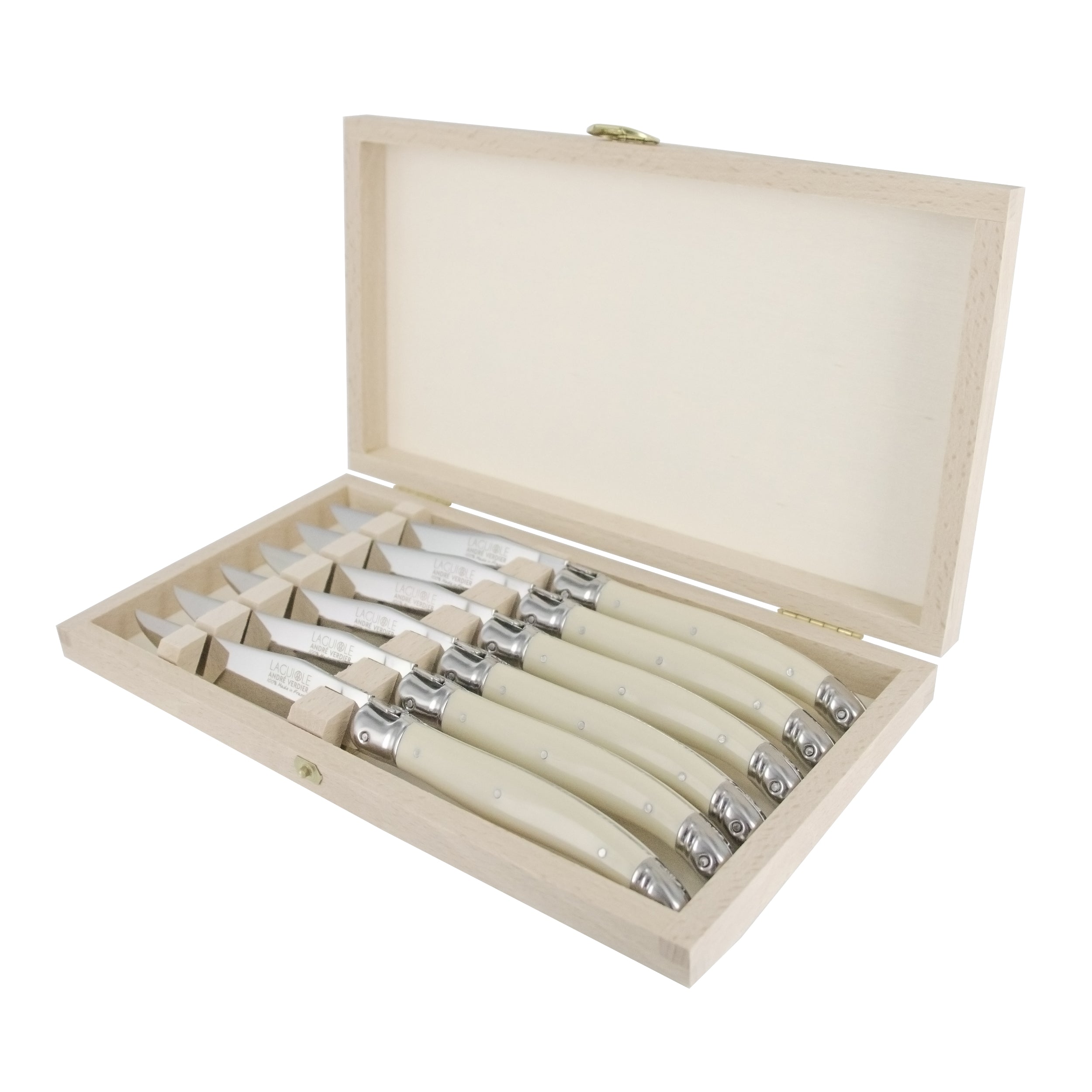 Laguiole André Verdier Table Knife 6 Piece Set - Ivory