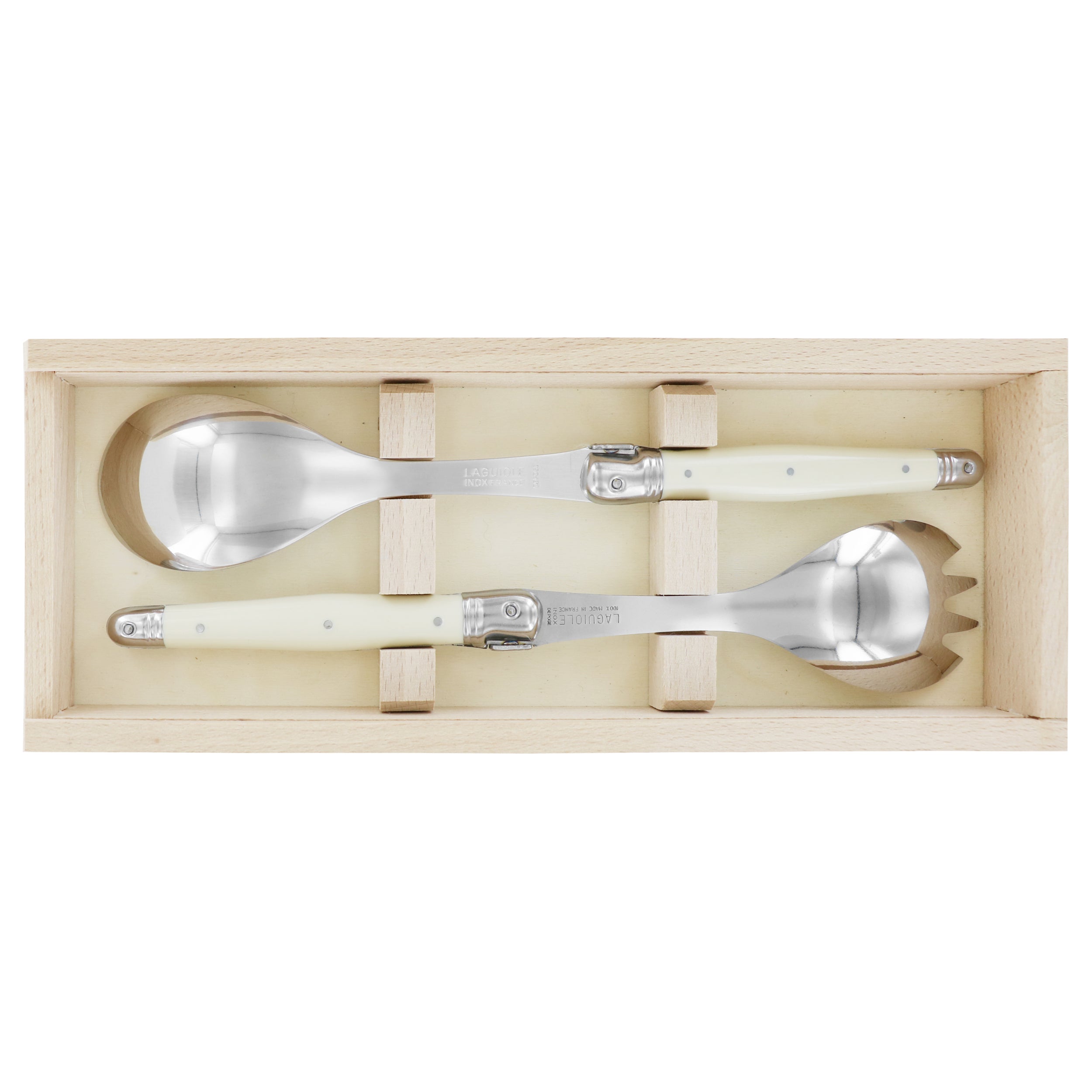 Laguiole André Verdier Salad Set 2 Piece - Ivory