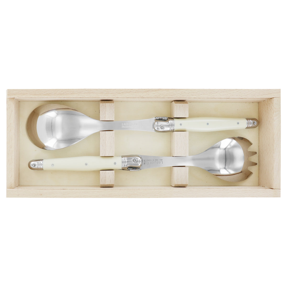 Laguiole André Verdier Classique Ivory Salad Set 2 Piece