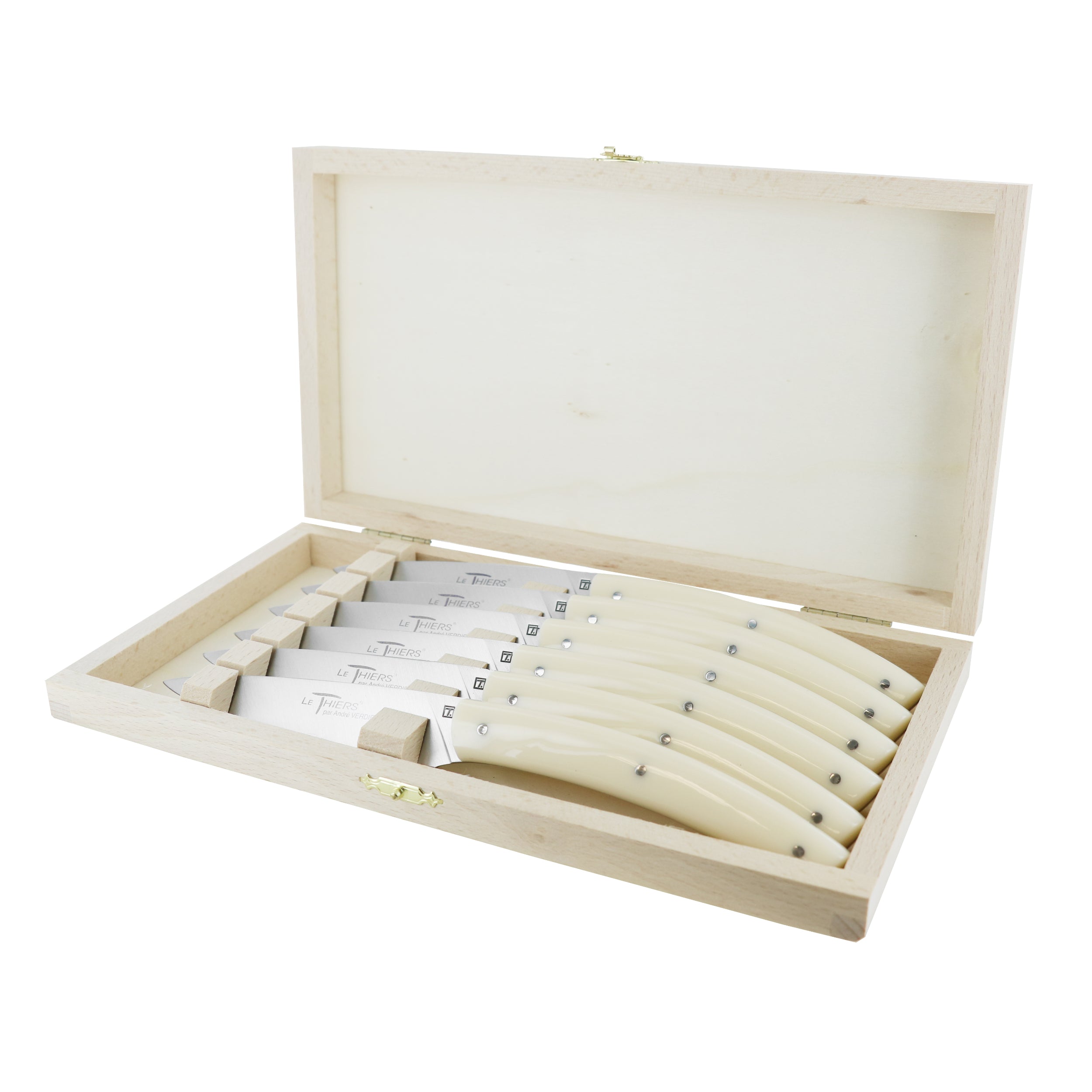 Laguiole André Verdier Knife Set 6 Piece - Ivory