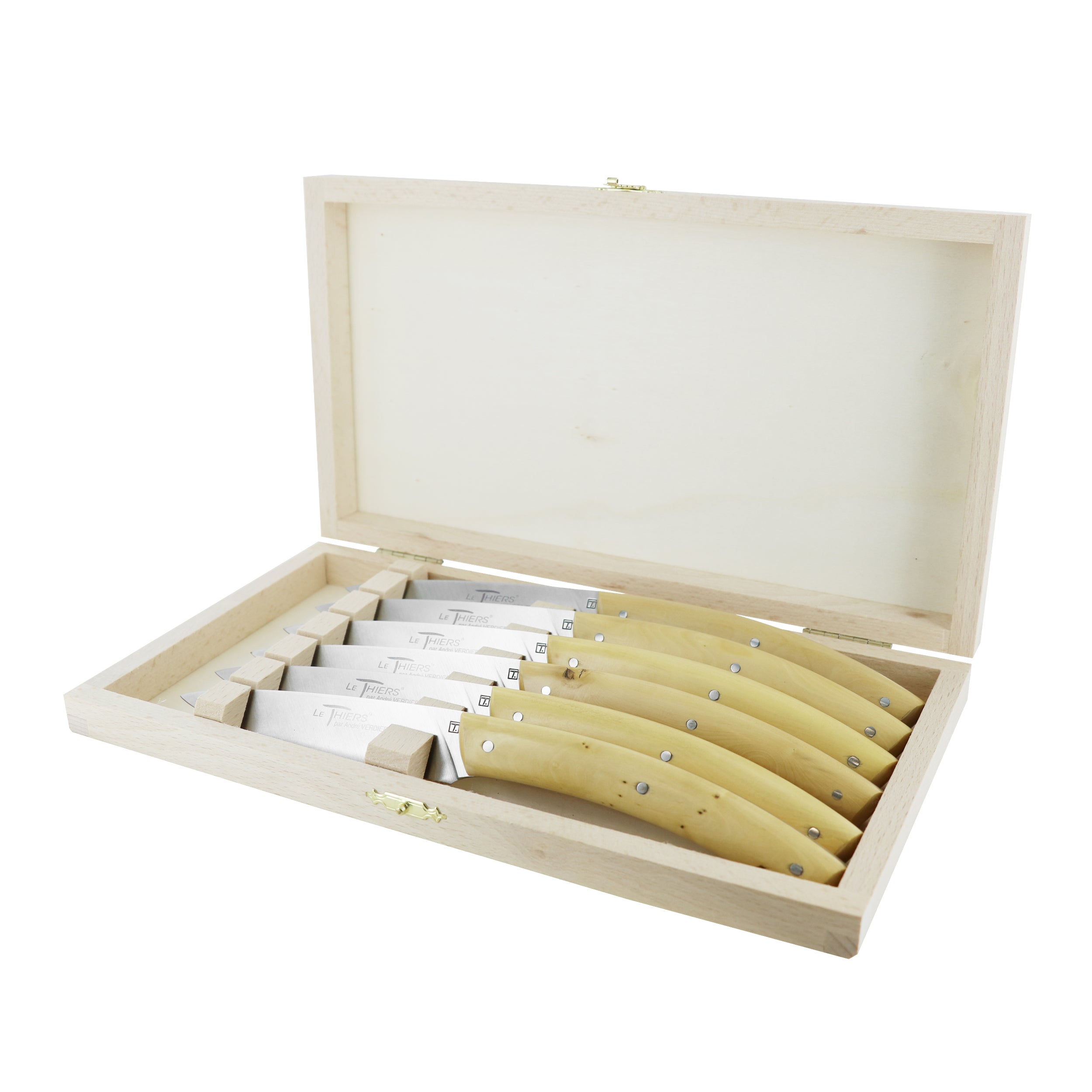 Laguiole André Verdier Knife Set 6 Piece - Boxwood