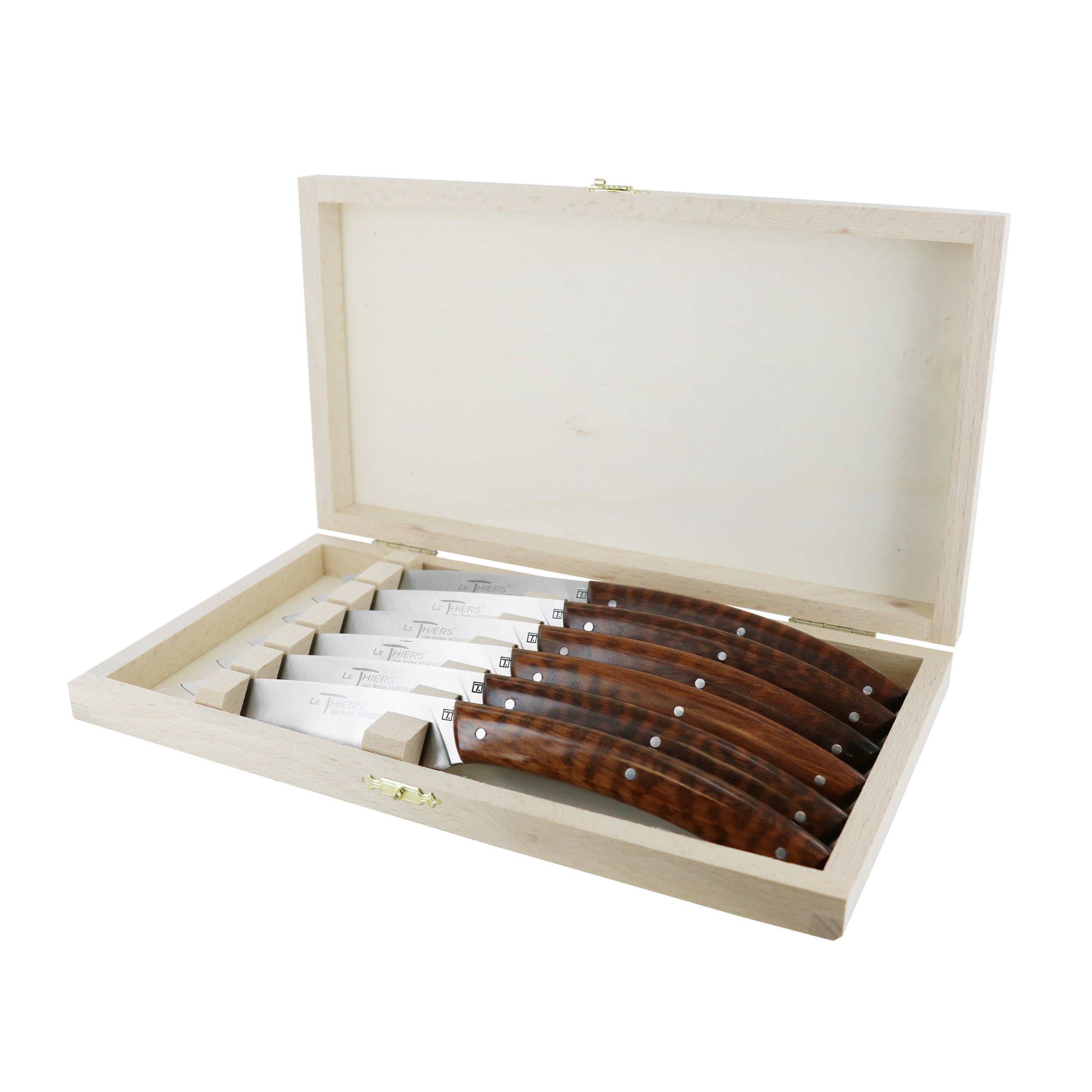 Laguiole André Verdier Steak Knife Set 6 Piece - Snakewood