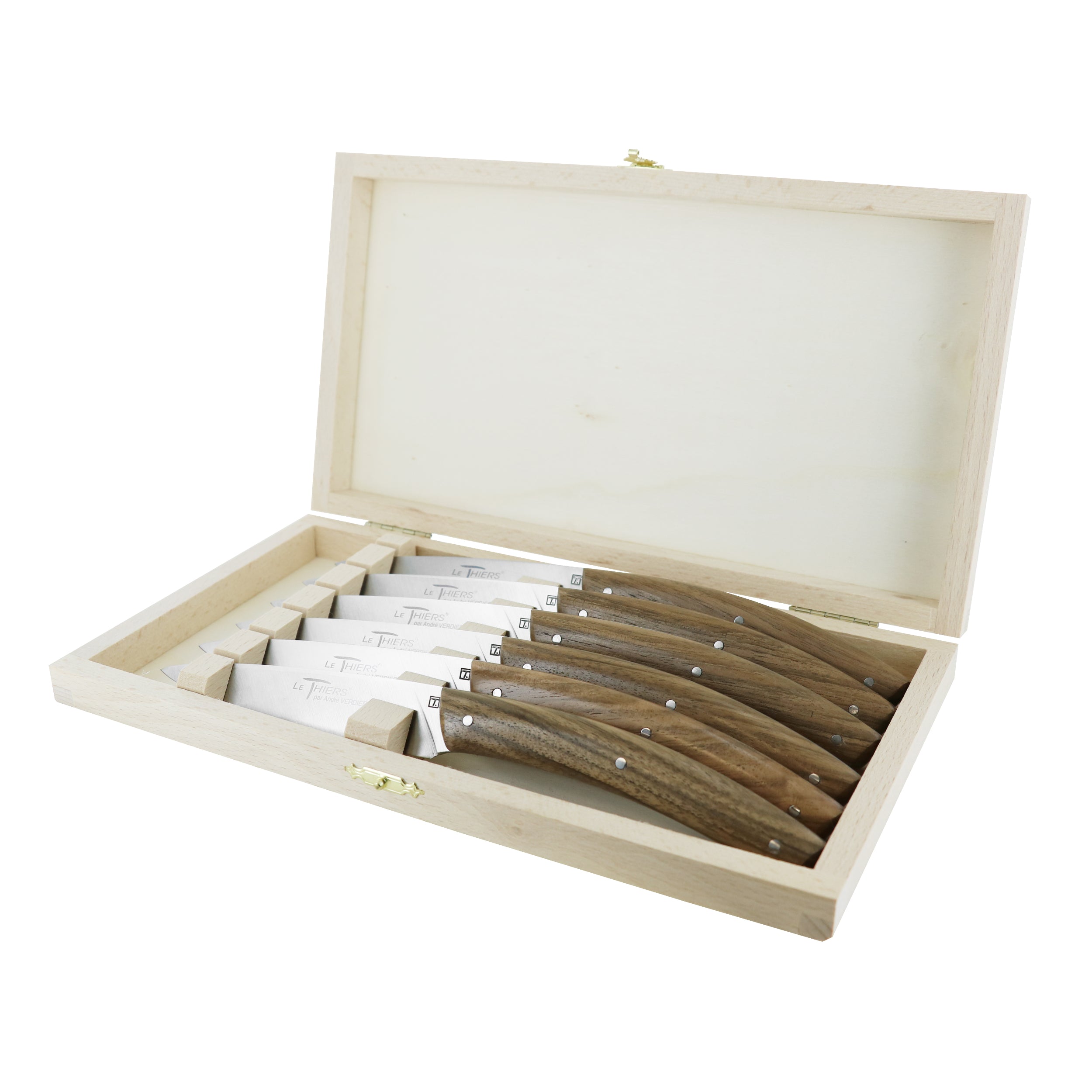 Laguiole André Verdier Knife Set 6 Piece - Walnut