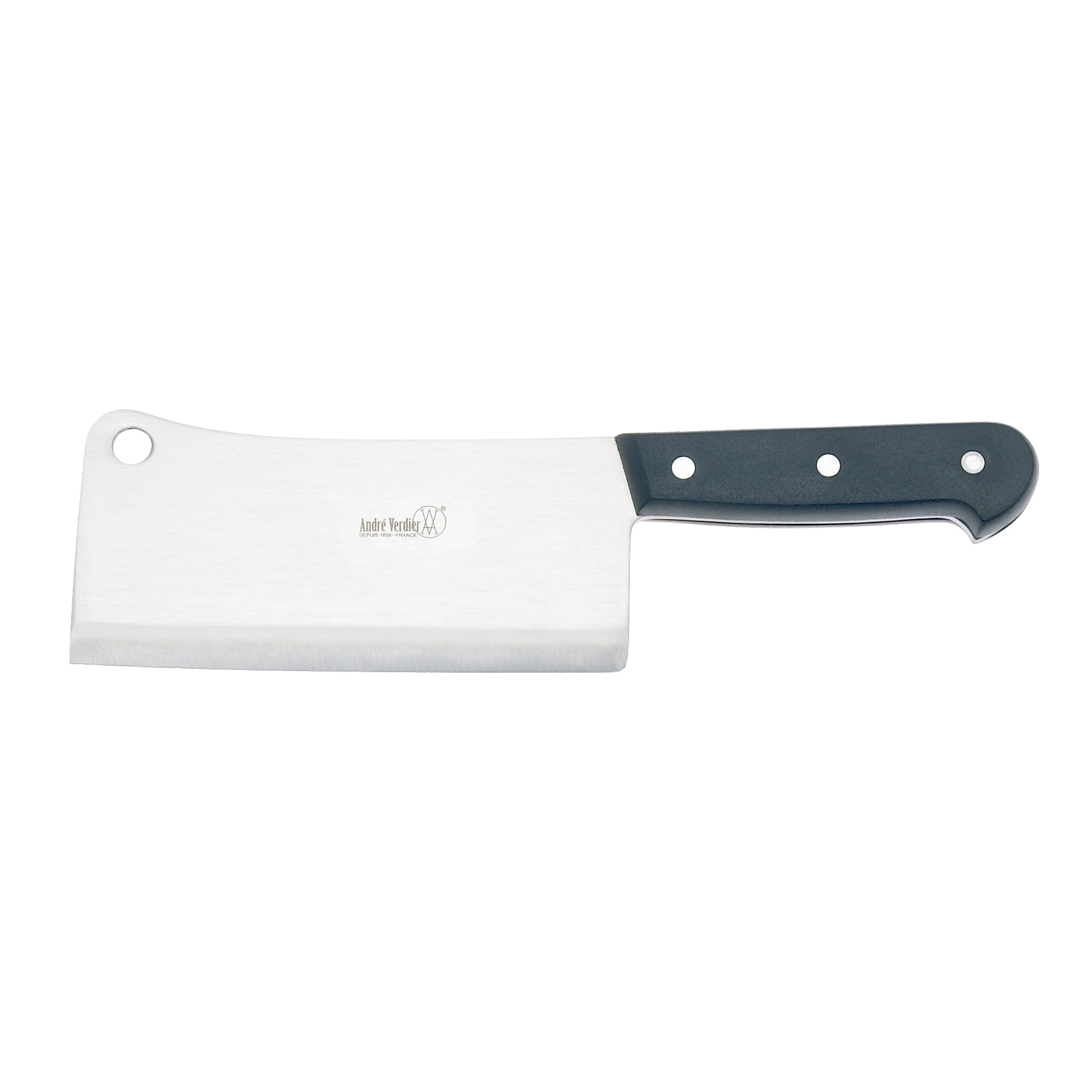 Laguiole André Verdier Cleaver 3 Rivets 15cm - Black