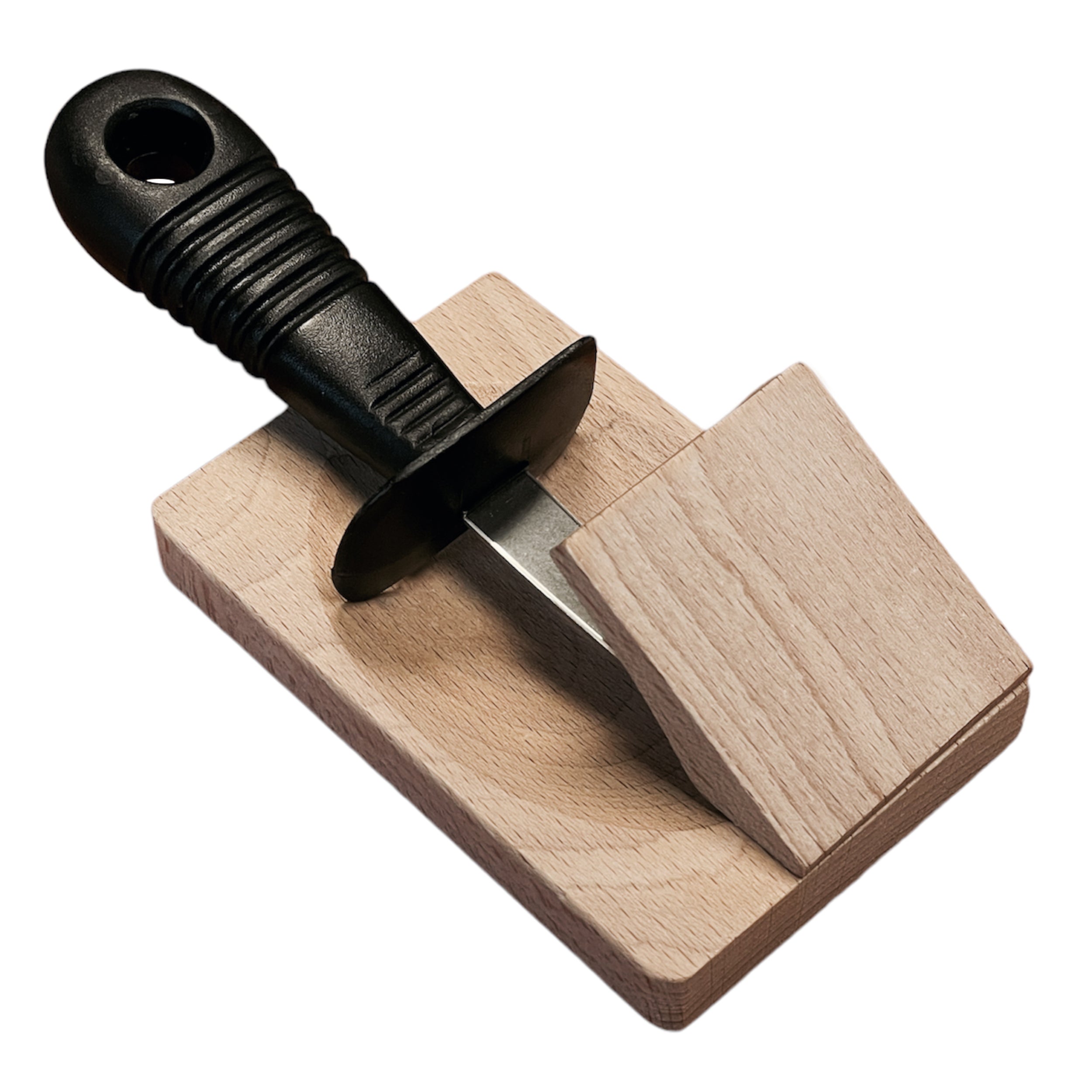 Laguiole André Verdier Oyster Knife With Wooden Chock - Black