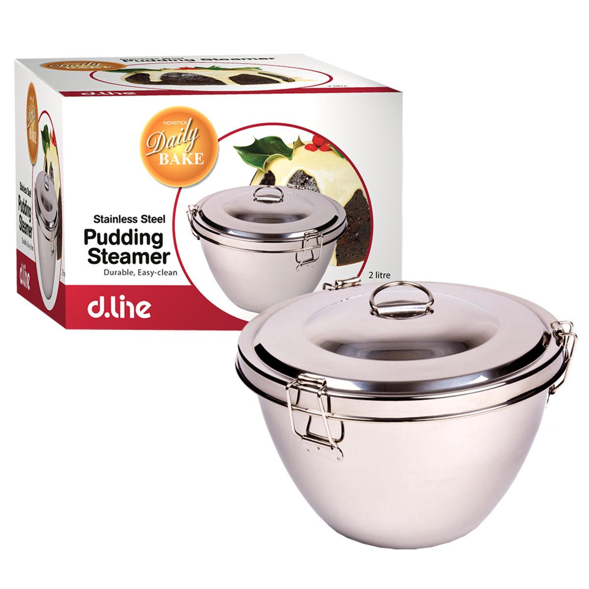 Daily Bake Stainless Steel Pudding Steamer 2L