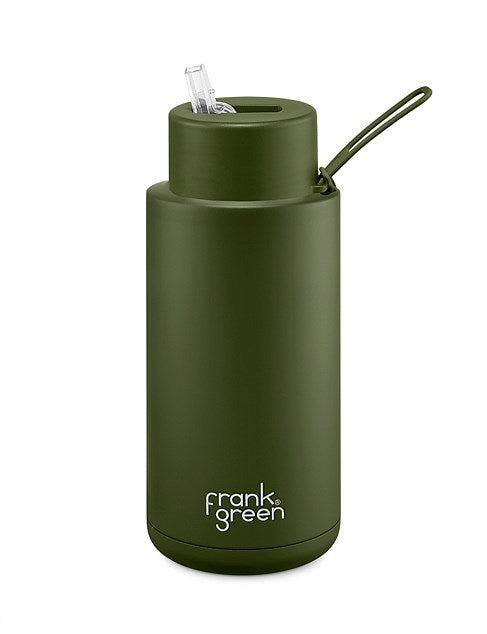 Frank Green 34oz Reusable Bottle (straw) - Khaki