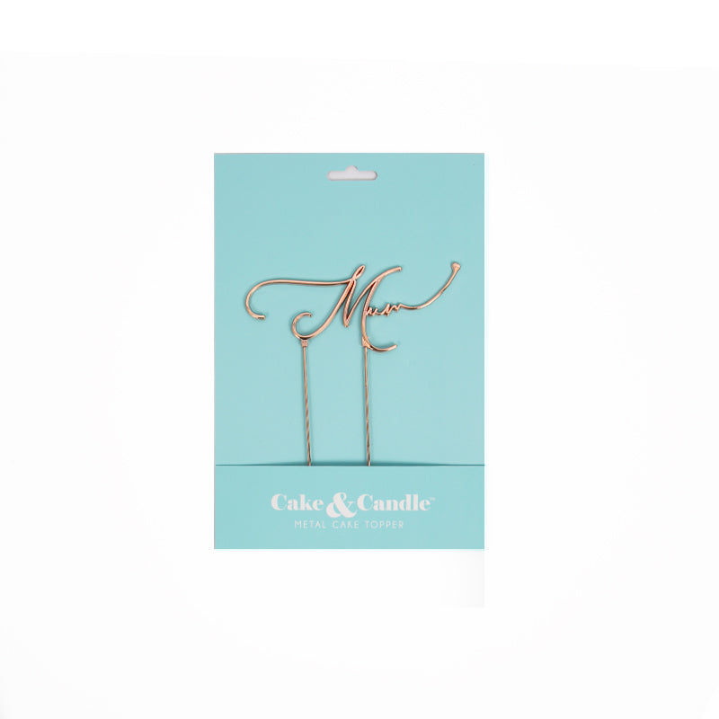 Cake & Candle Metal Cake Topper Mum Rose Gold