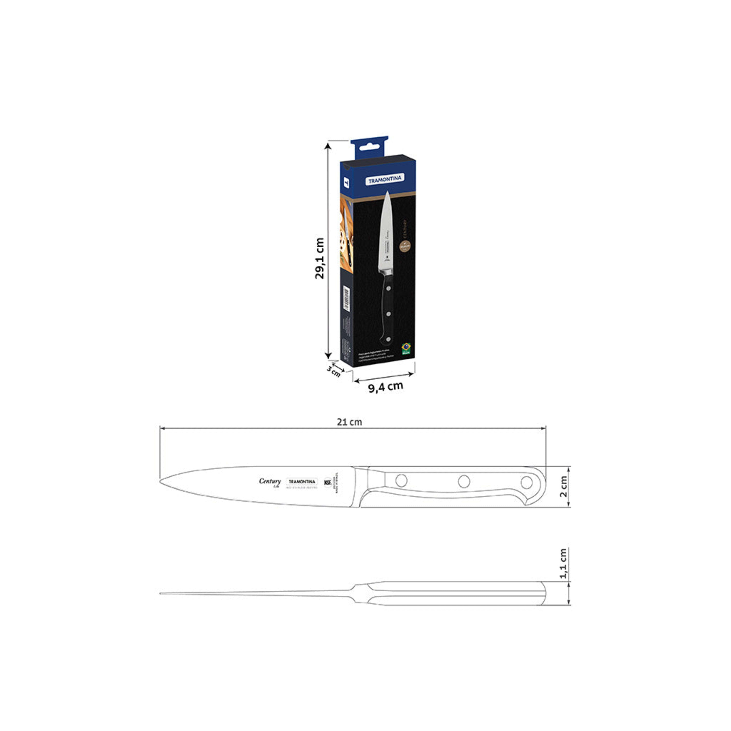 Tramontina Century Forged Utility Knife - 10cm