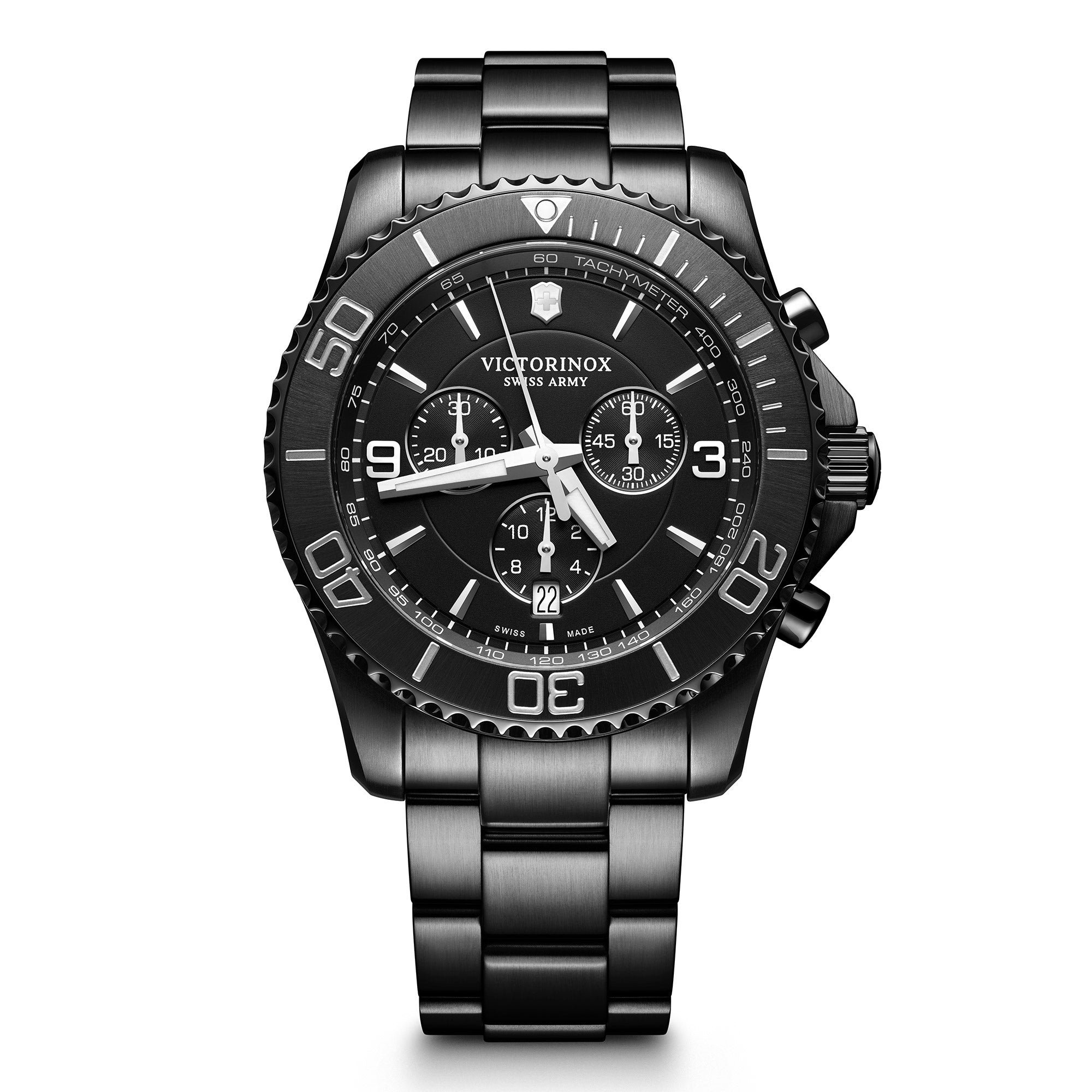 Victorinox Maverick Chronograph Watch - Black - Black Bracelet