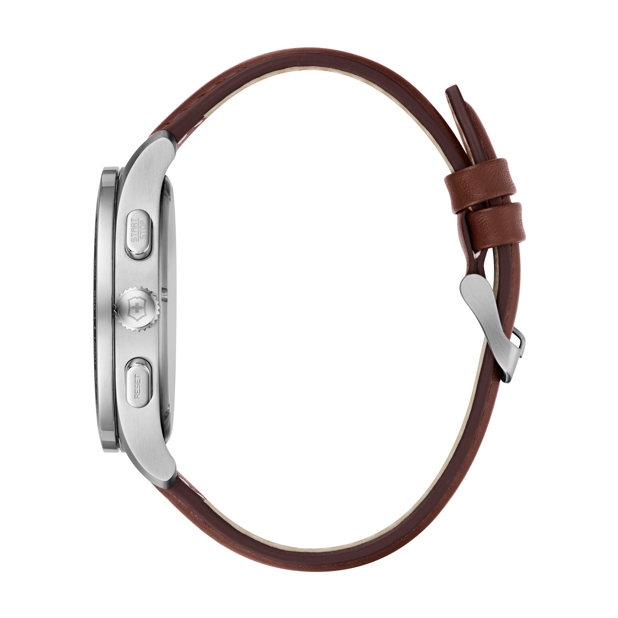 Victorinox Alliance Sport Chronograph Watch - Black - Brown Leather Strap