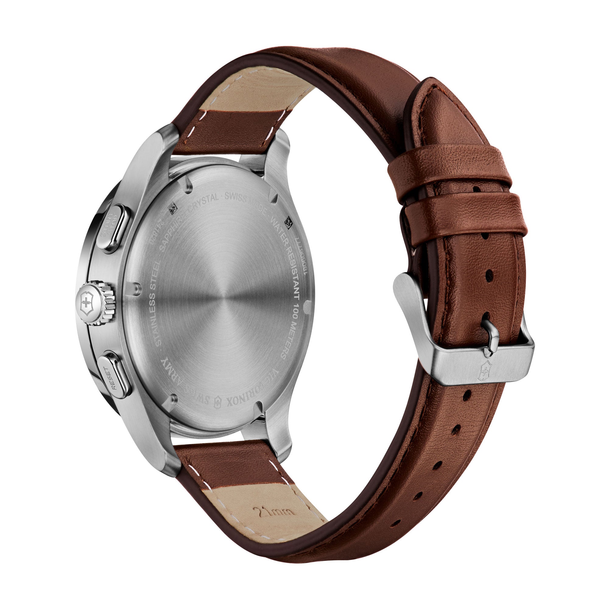 Victorinox Alliance Sport Chronograph Watch - Black - Brown Leather Strap