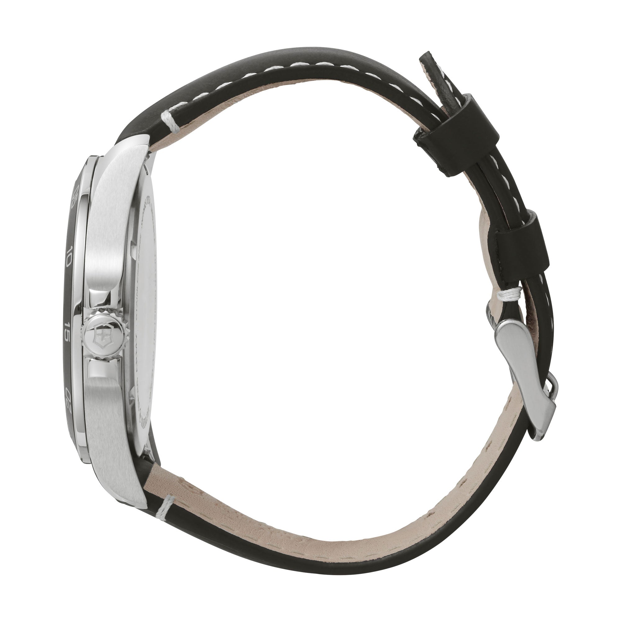 Victorinox FieldForce Watch - Black - Black Leather Strap