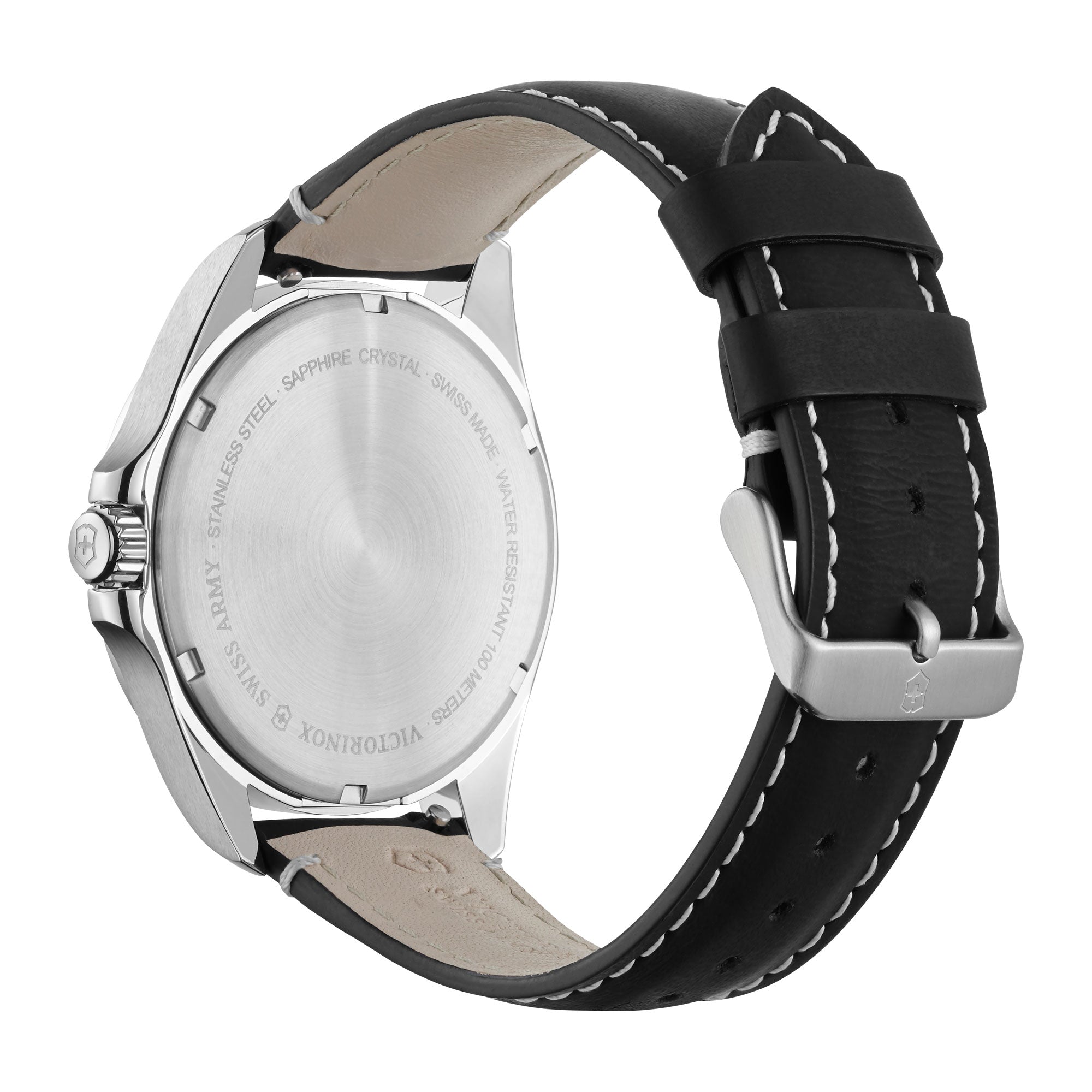 Victorinox FieldForce Watch - Black - Black Leather Strap