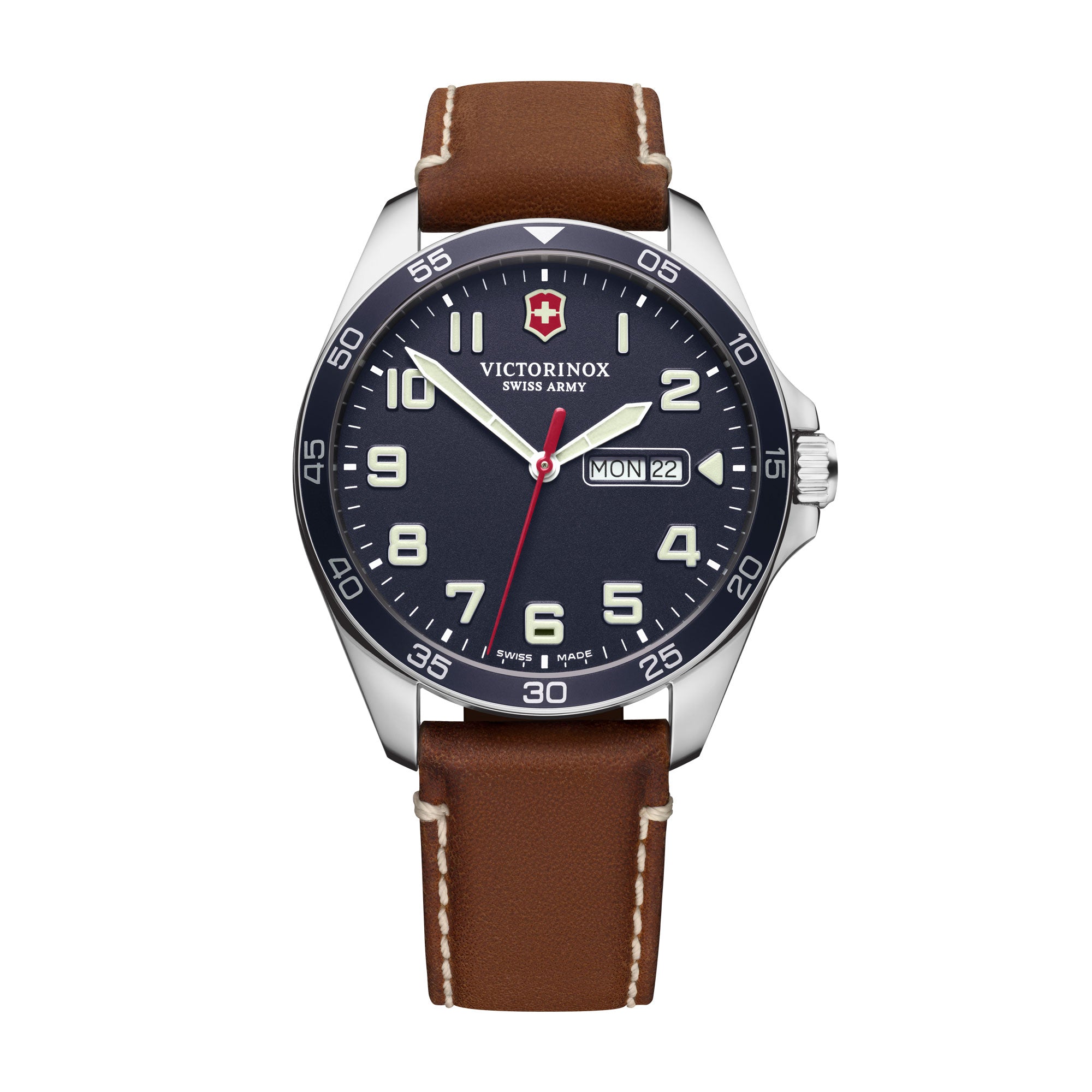 Victorinox FieldForce Watch - Blue - Brown Leather Strap
