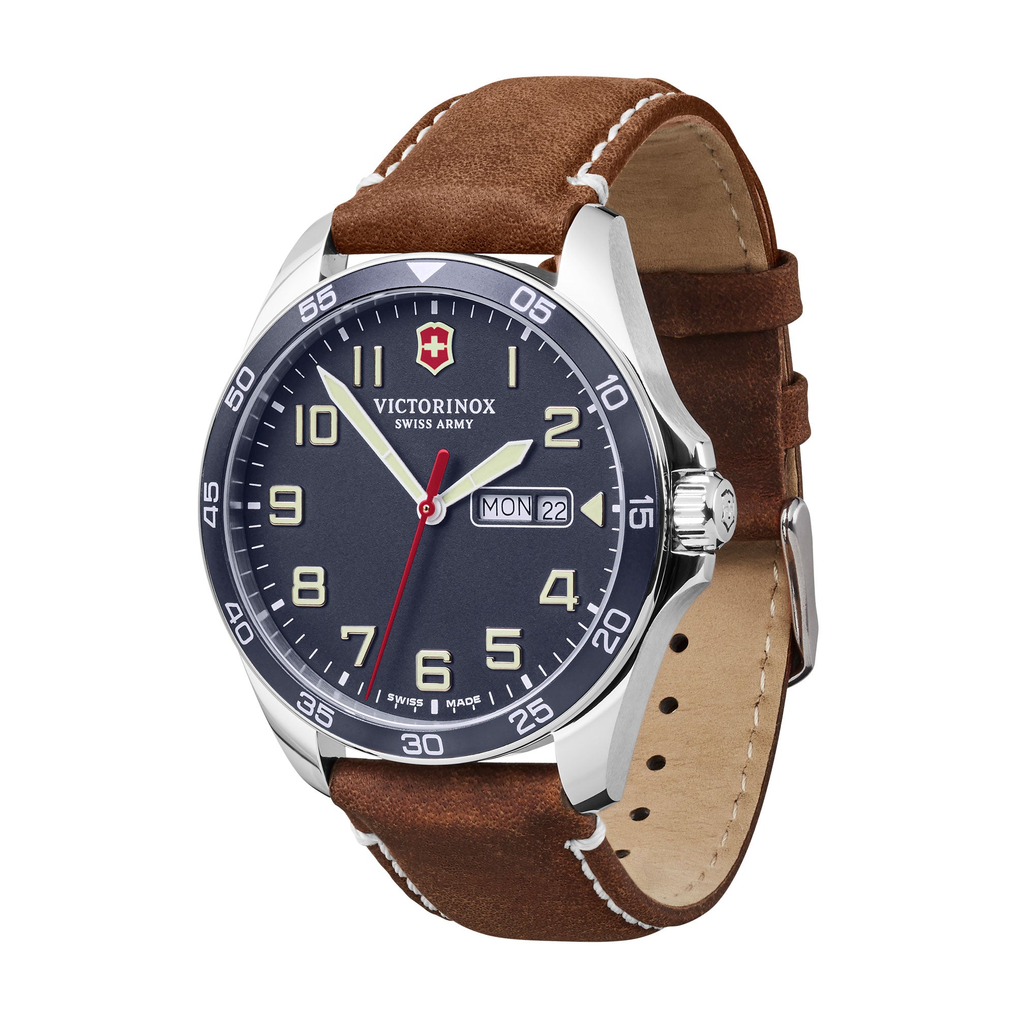 Victorinox FieldForce Watch - Blue - Brown Leather Strap