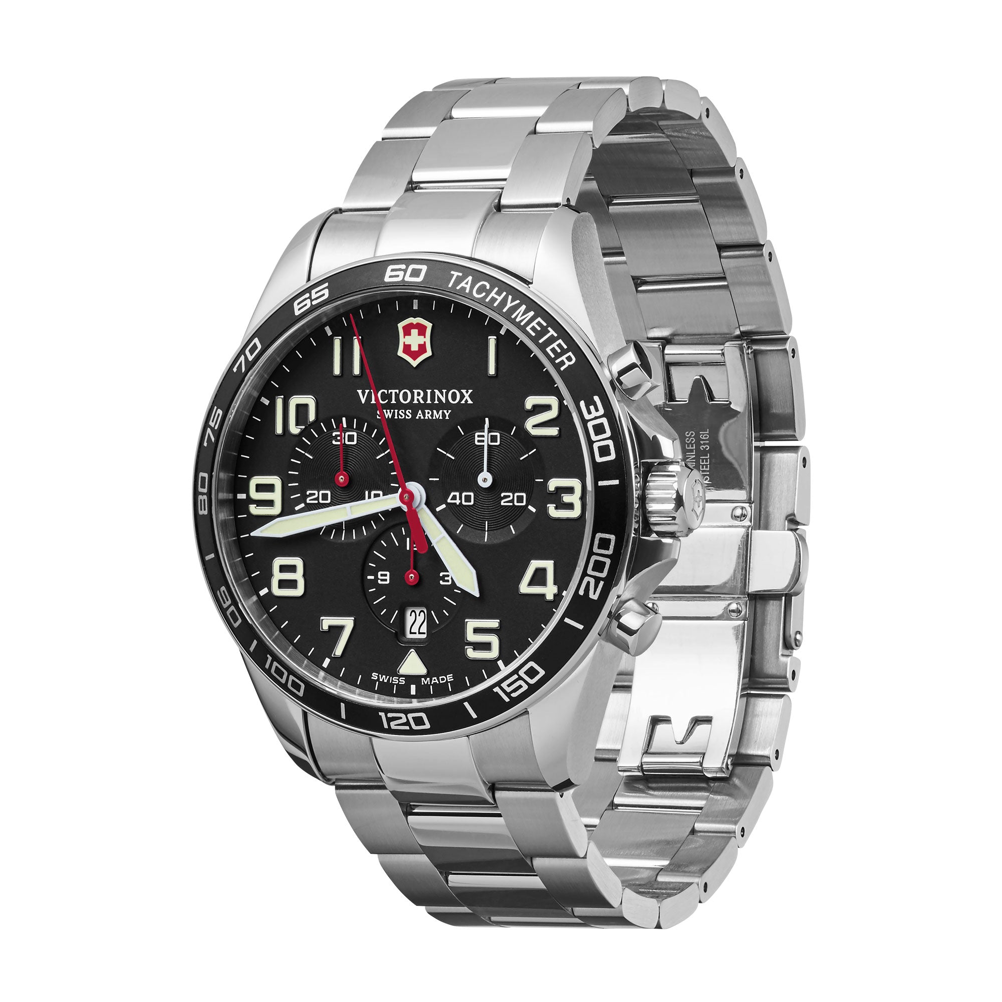 Victorinox FieldForce Chronograph Watch - Black - Bracelet