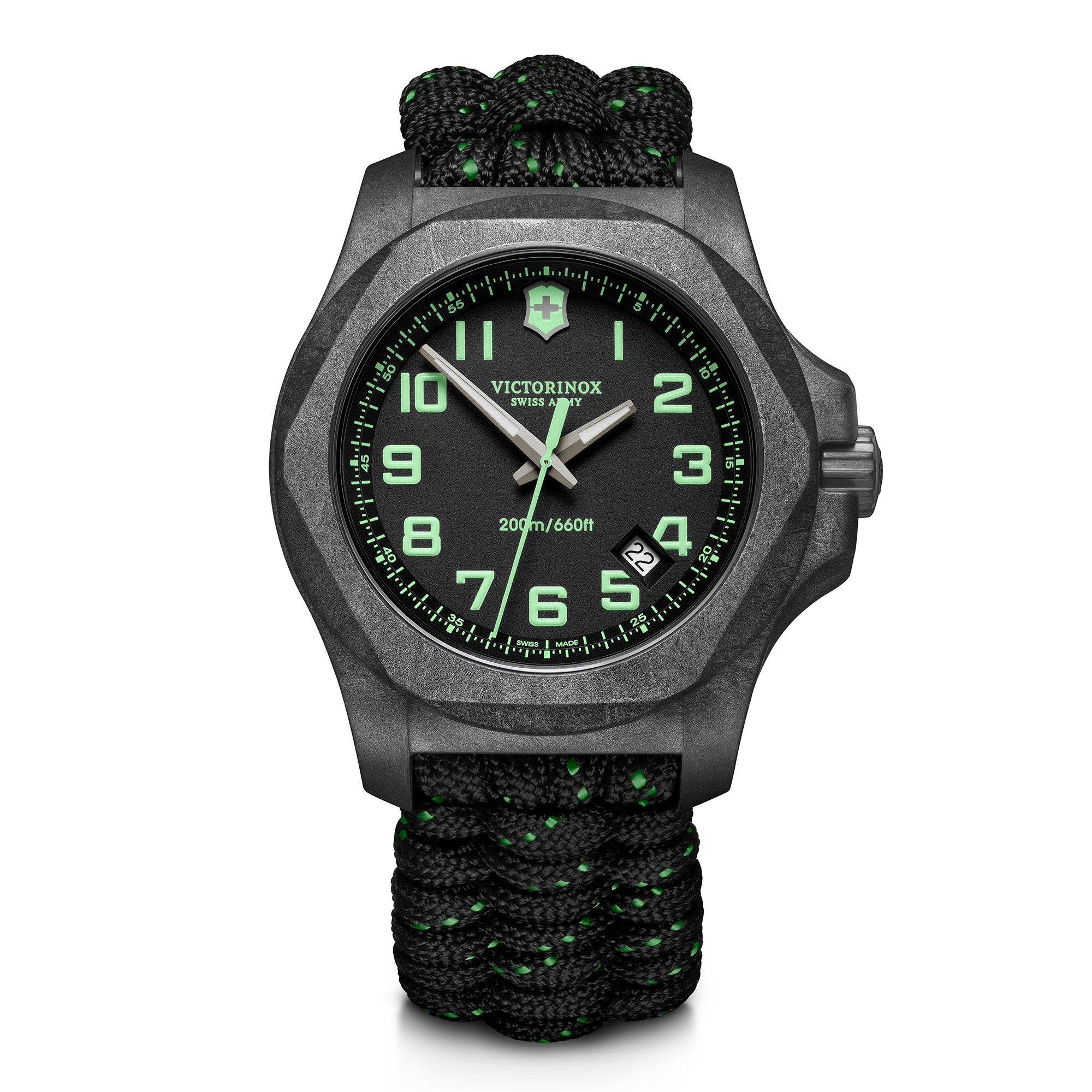 Victorinox I.N.O.X. CarbonWatch - Black - Black Paracord Strap