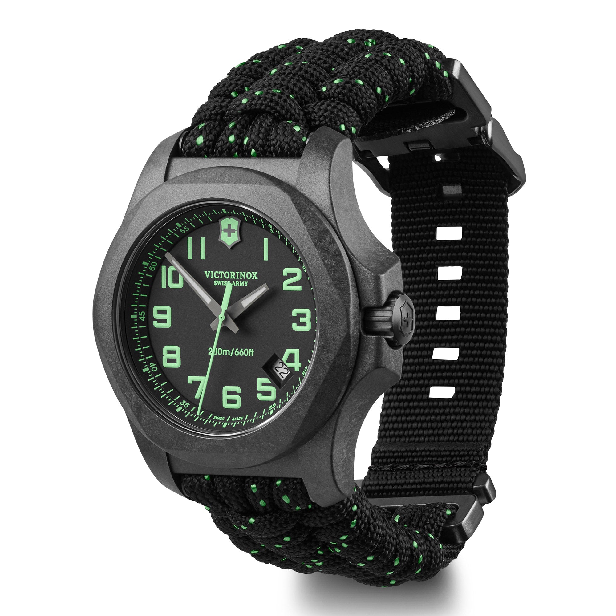 Victorinox I.N.O.X. CarbonWatch - Black - Black Paracord Strap