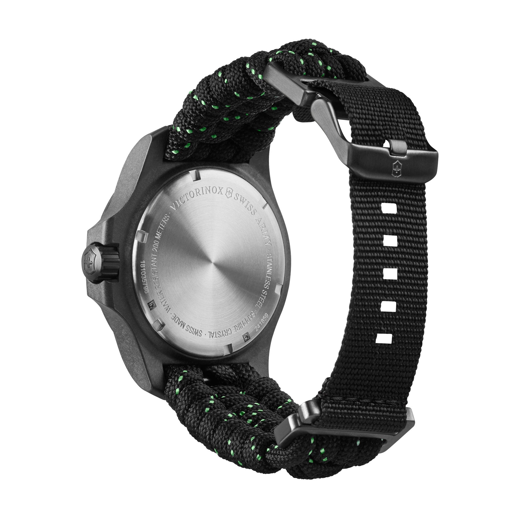 Victorinox I.N.O.X. CarbonWatch - Black - Black Paracord Strap