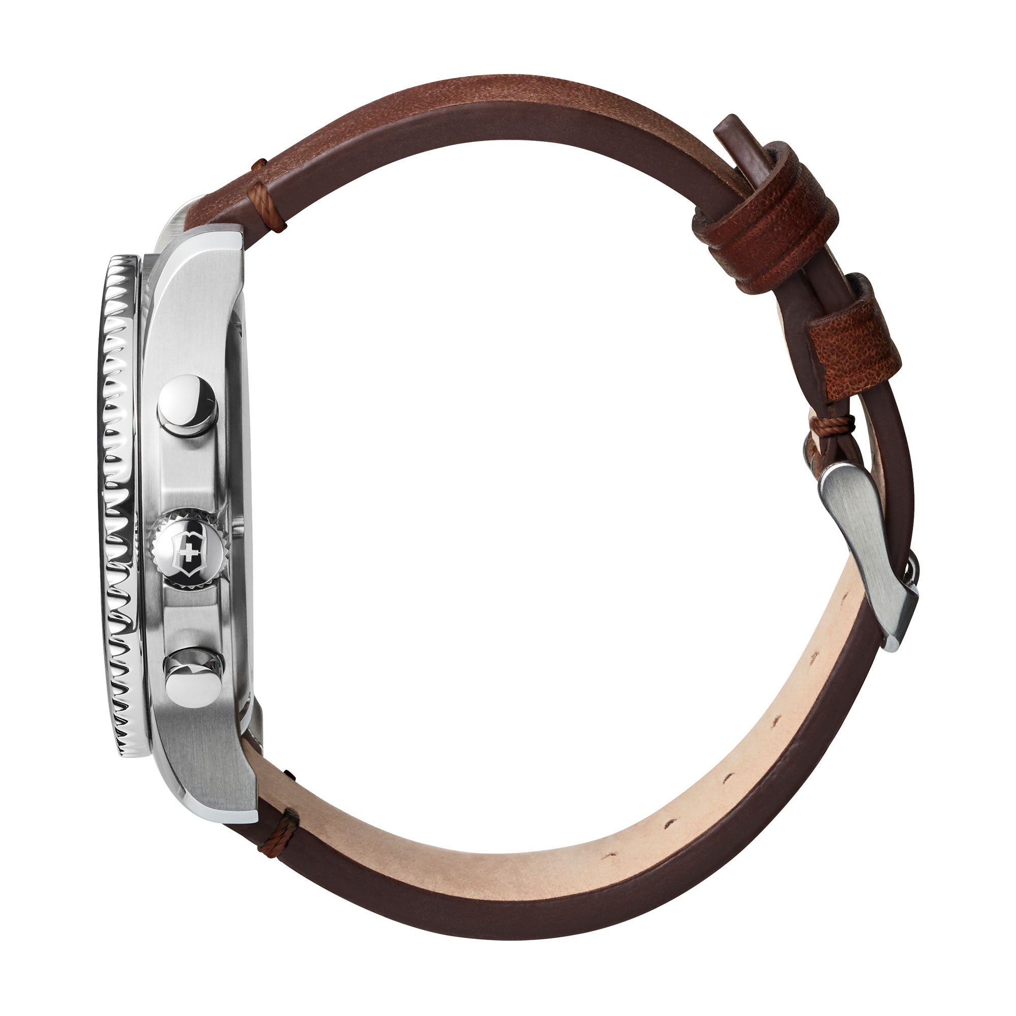 Victorinox Maverick Chronograph Watch - Blue - Brown Leather Strap