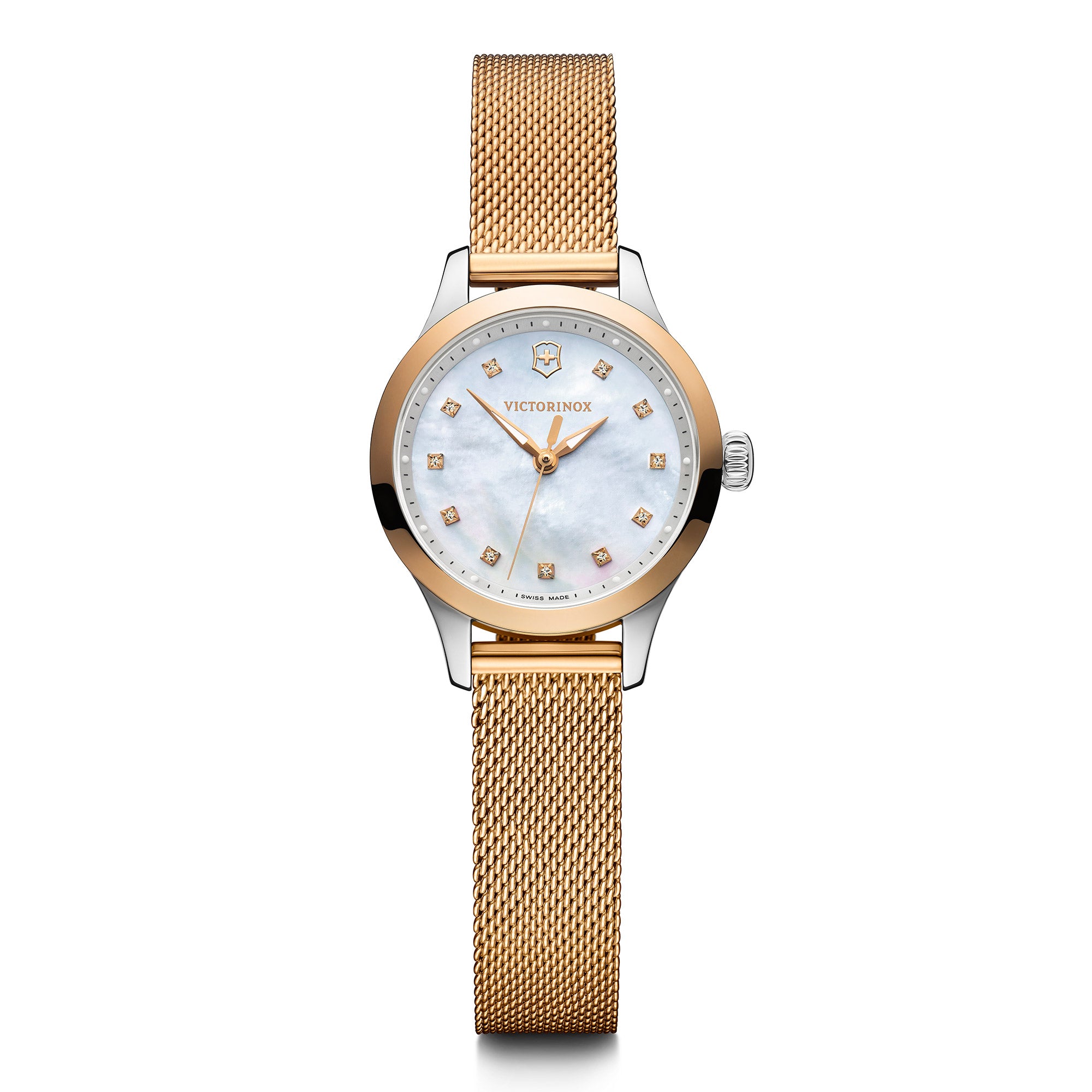 Victorinox Alliance XS Watch - White Mother of Pearl - Gold Pvd Mesh Bracelet