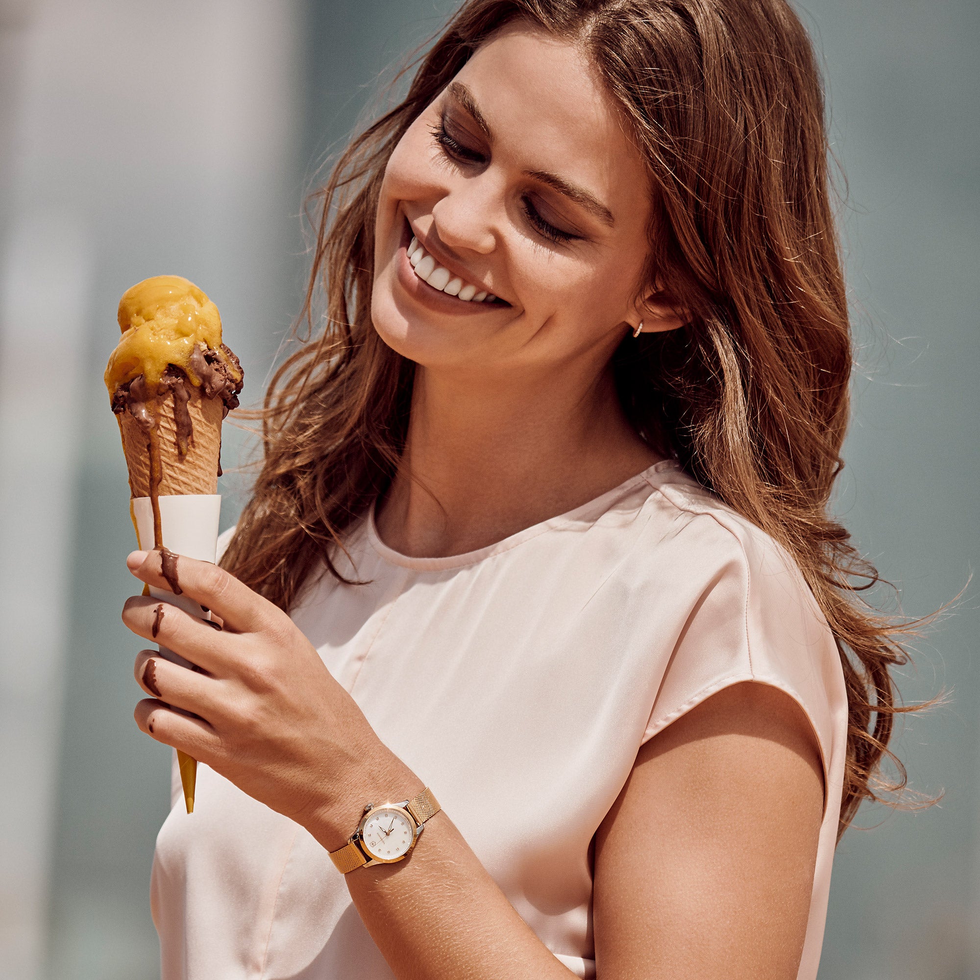 Victorinox Alliance XS Watch - White Mother of Pearl - Gold Pvd Mesh Bracelet