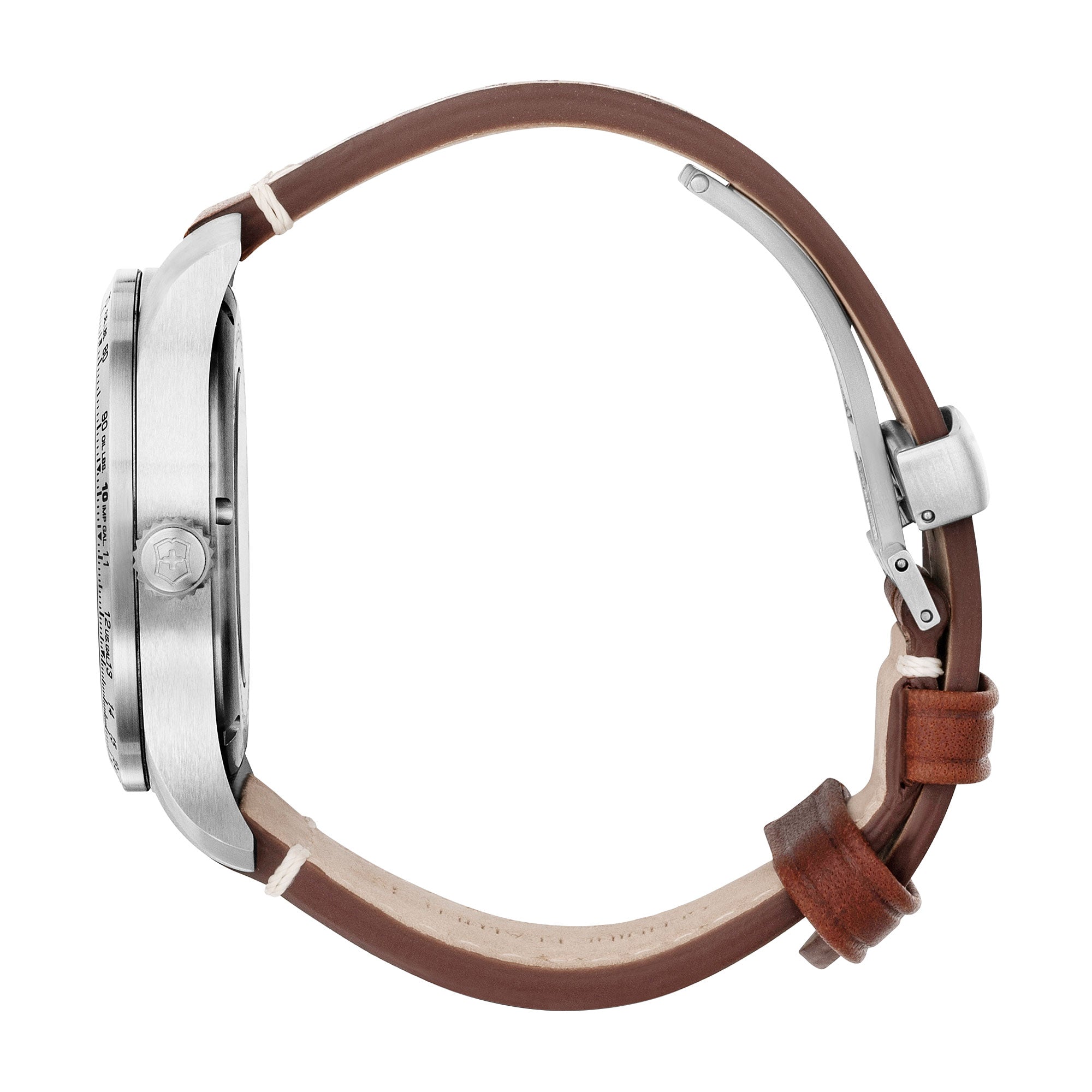 Victorinox Airboss Mechanical Watch - Blue - Brown Leather Strap