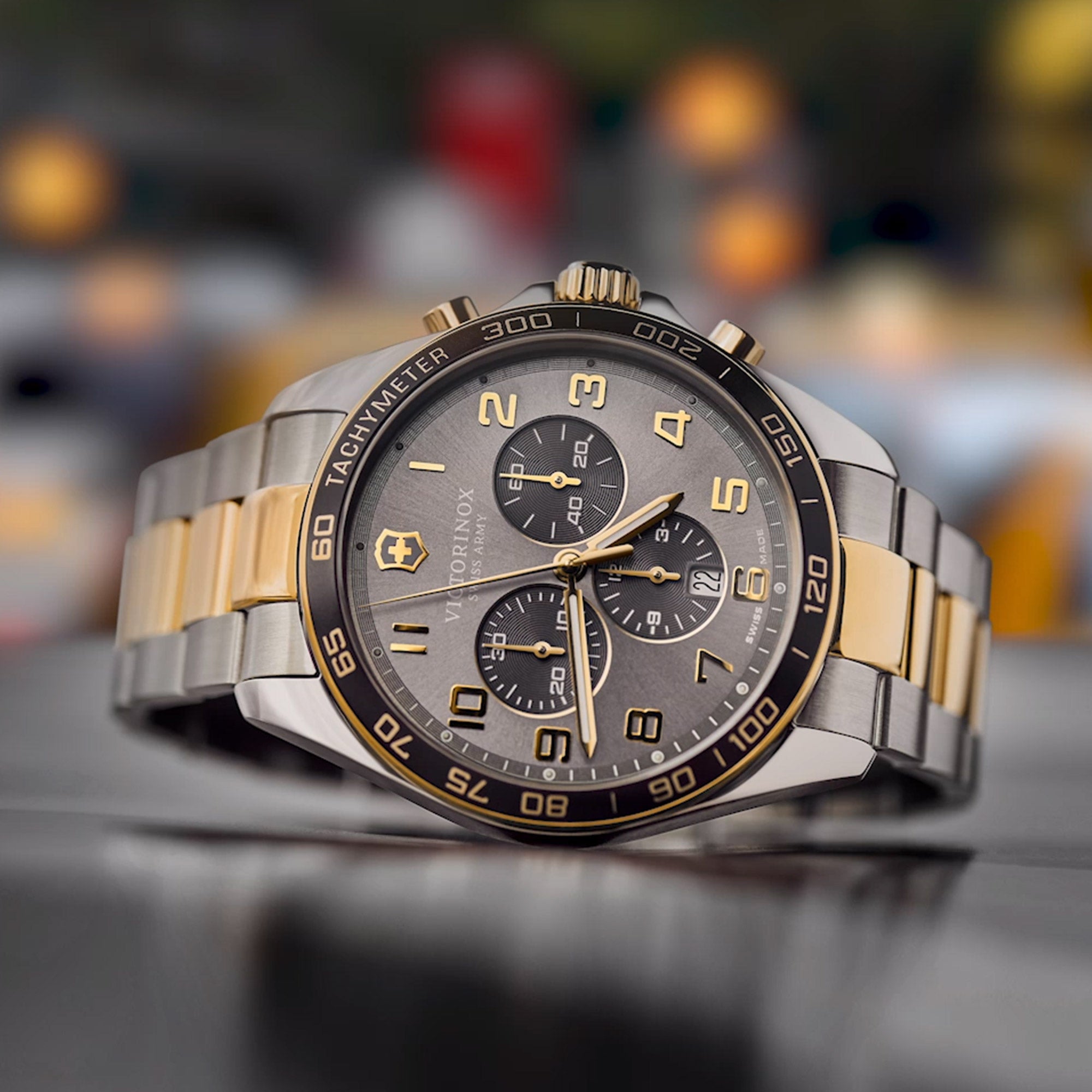 Victorinox FieldForce Classic Chronograph Watch - Dark Grey - 2t Bracelet