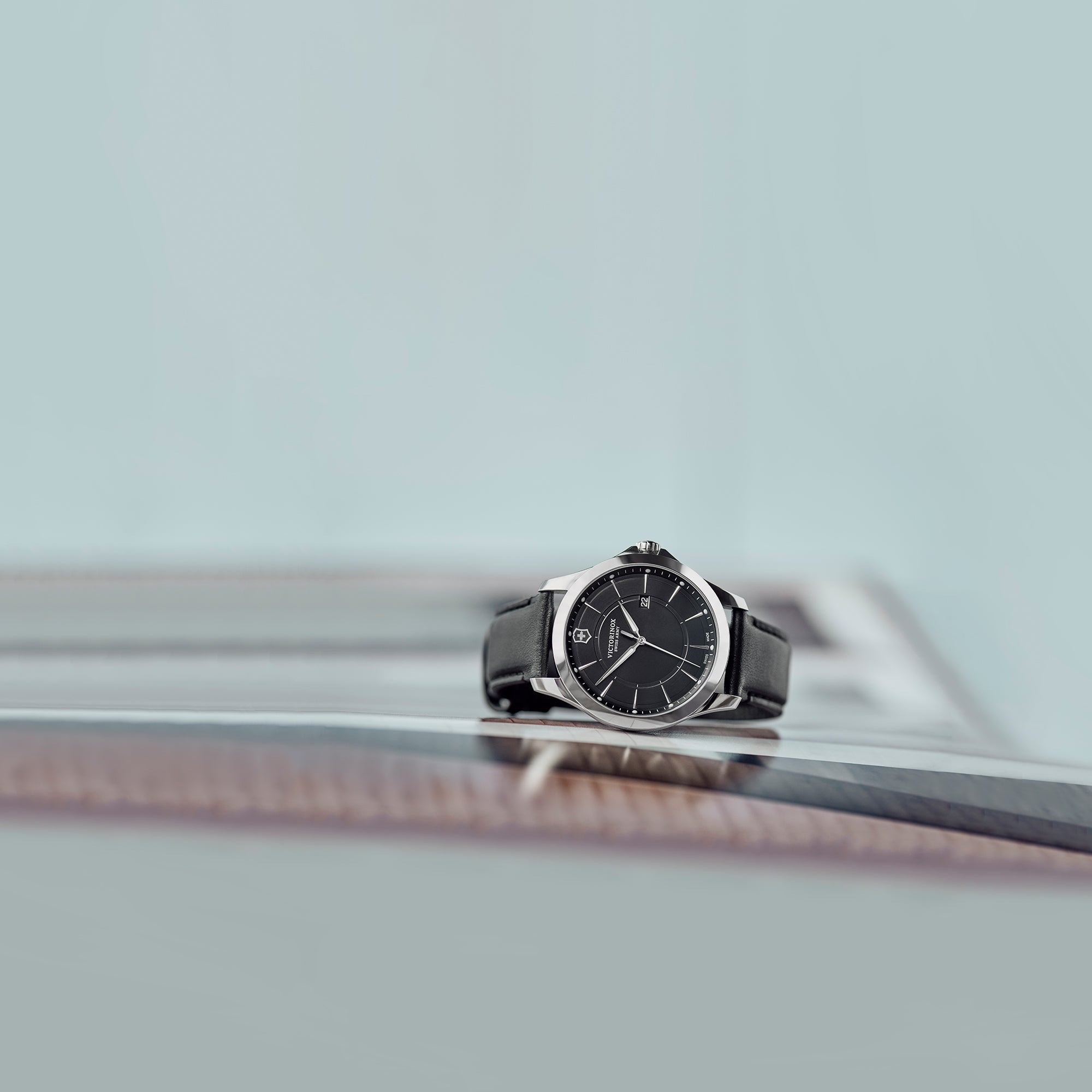 Victorinox Alliance Watch - Black - Black Leather Strap